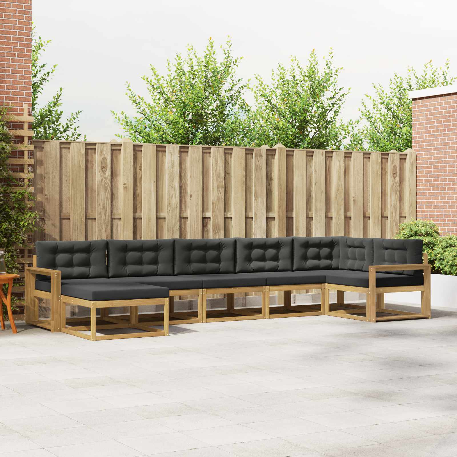 Set vanjskih sofa s jastukom 7 pcs Bijela i antracit
