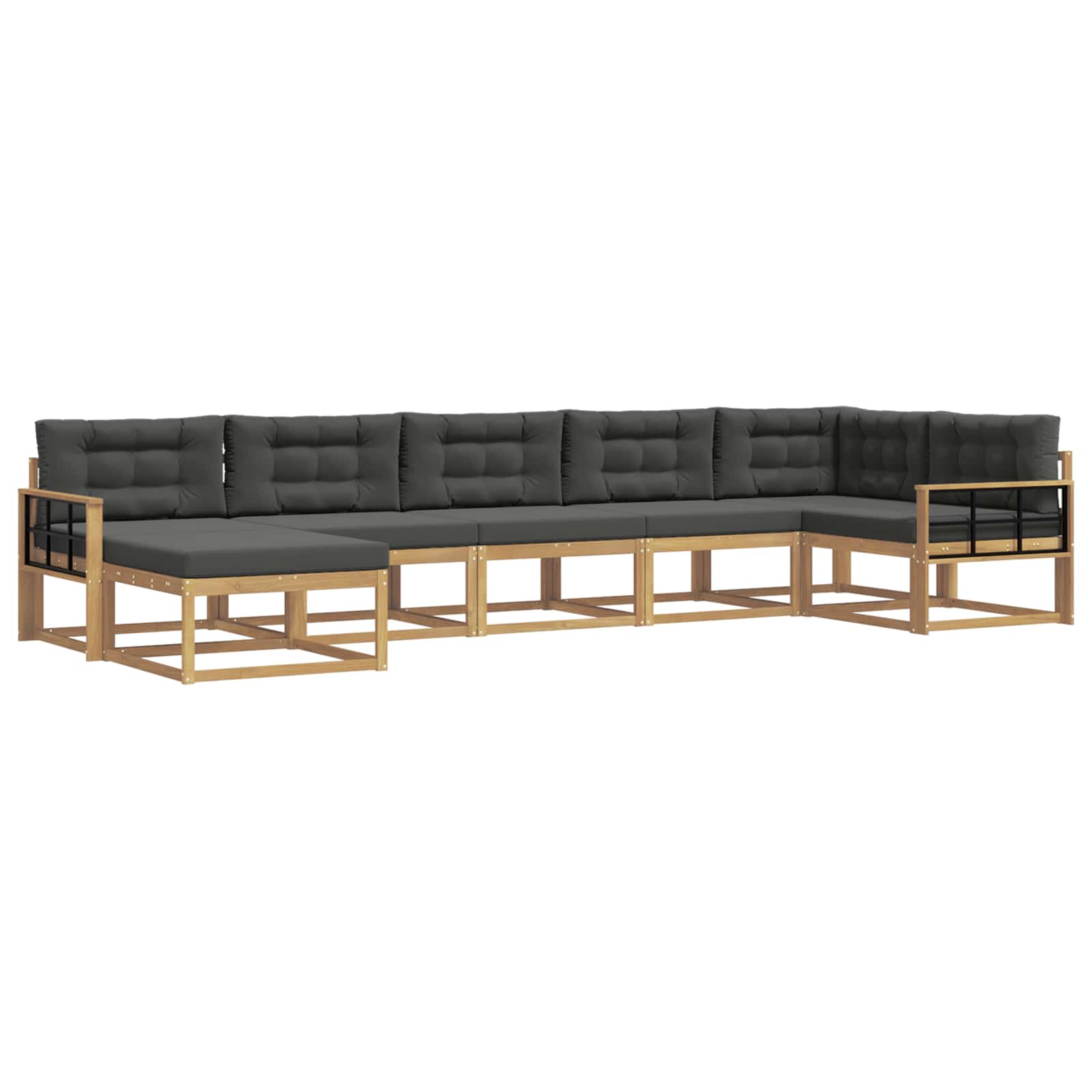Set vanjskih sofa s jastukom 7 pcs Bijela i antracit