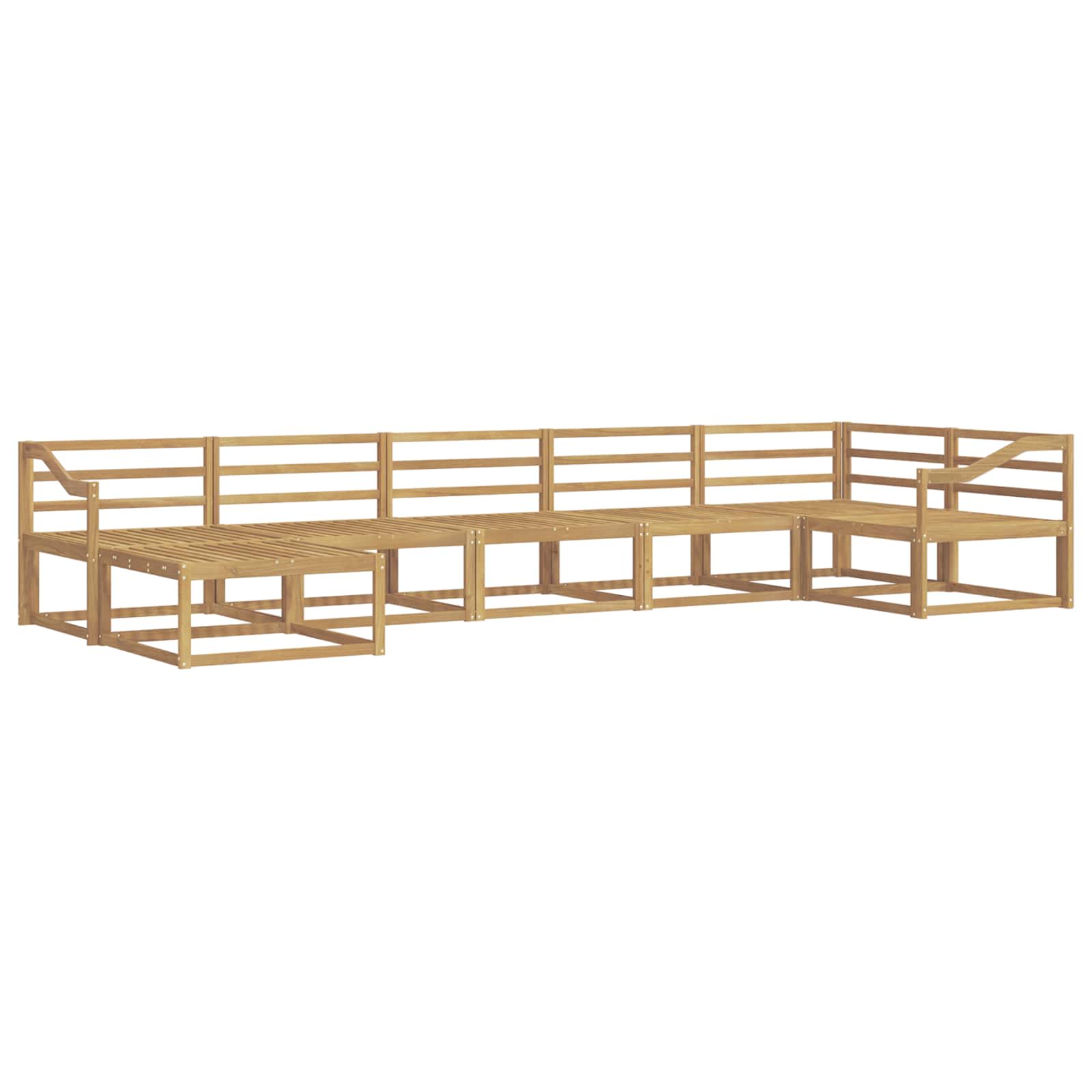 Set vanjskih sofa 7 pcs Bijela Čvrsto drvo akacije