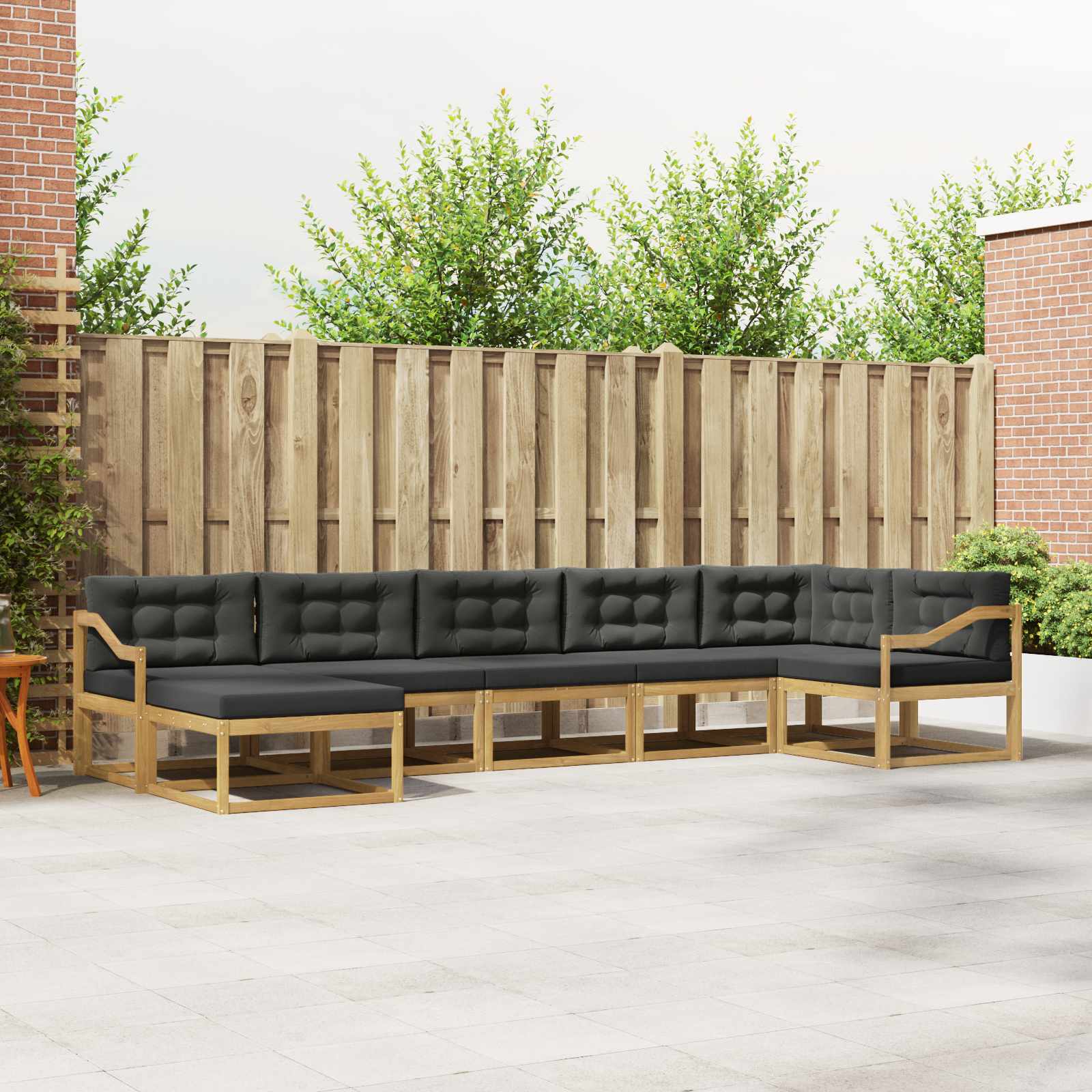 Set vanjskih sofa s jastukom 7 pcs Bijela i antracit