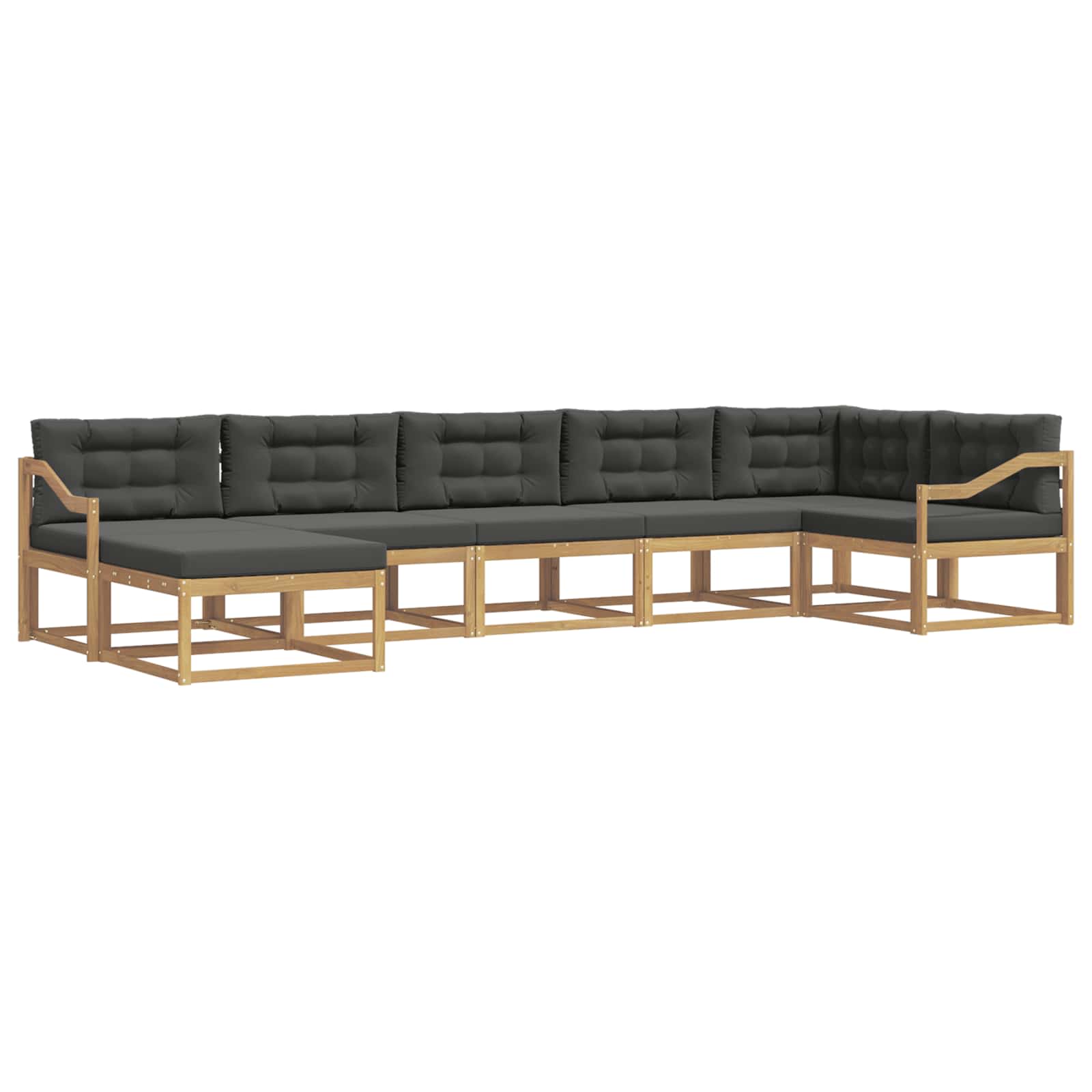 Set vanjskih sofa s jastukom 7 pcs Bijela i antracit