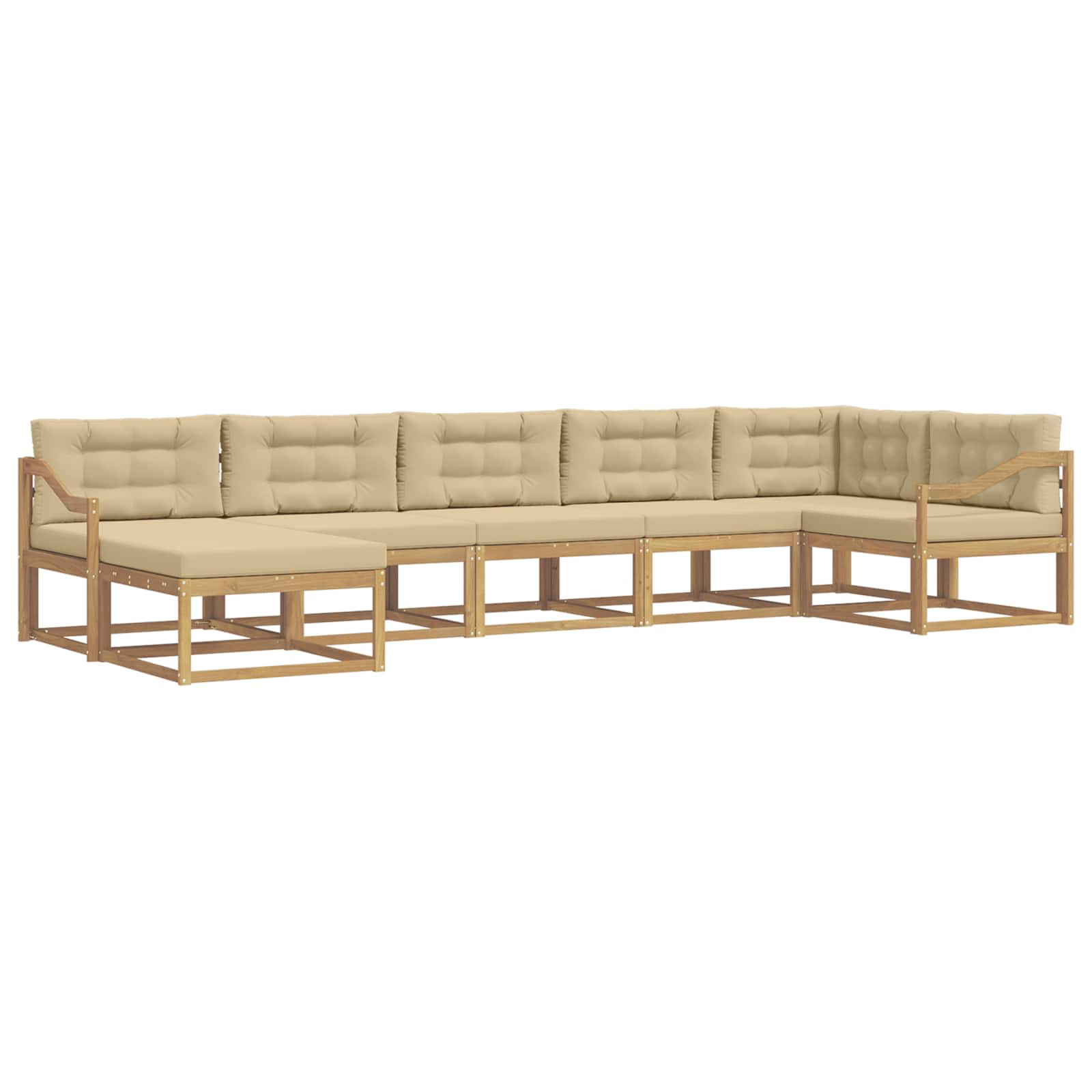 Set vanjskih sofa s jastukom 7 pcs Bijela i bež