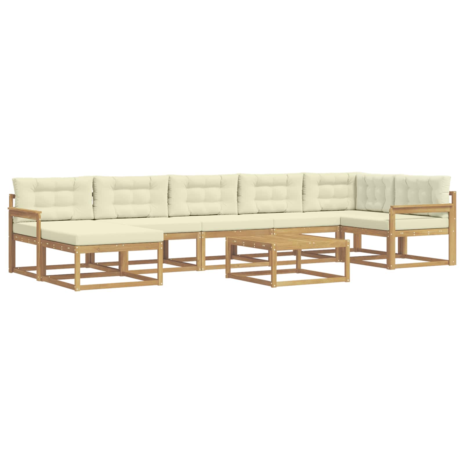 Set vanjskih sofa 8 pcs Bijela i krem