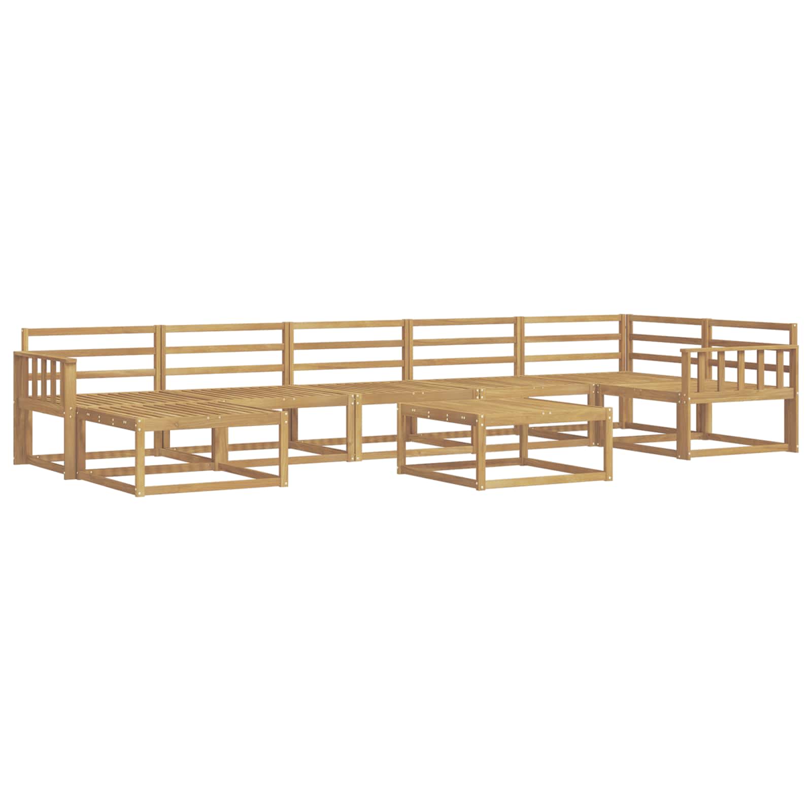 Set vanjskih sofa 8 pcs Bijela Čvrsto drvo akacije