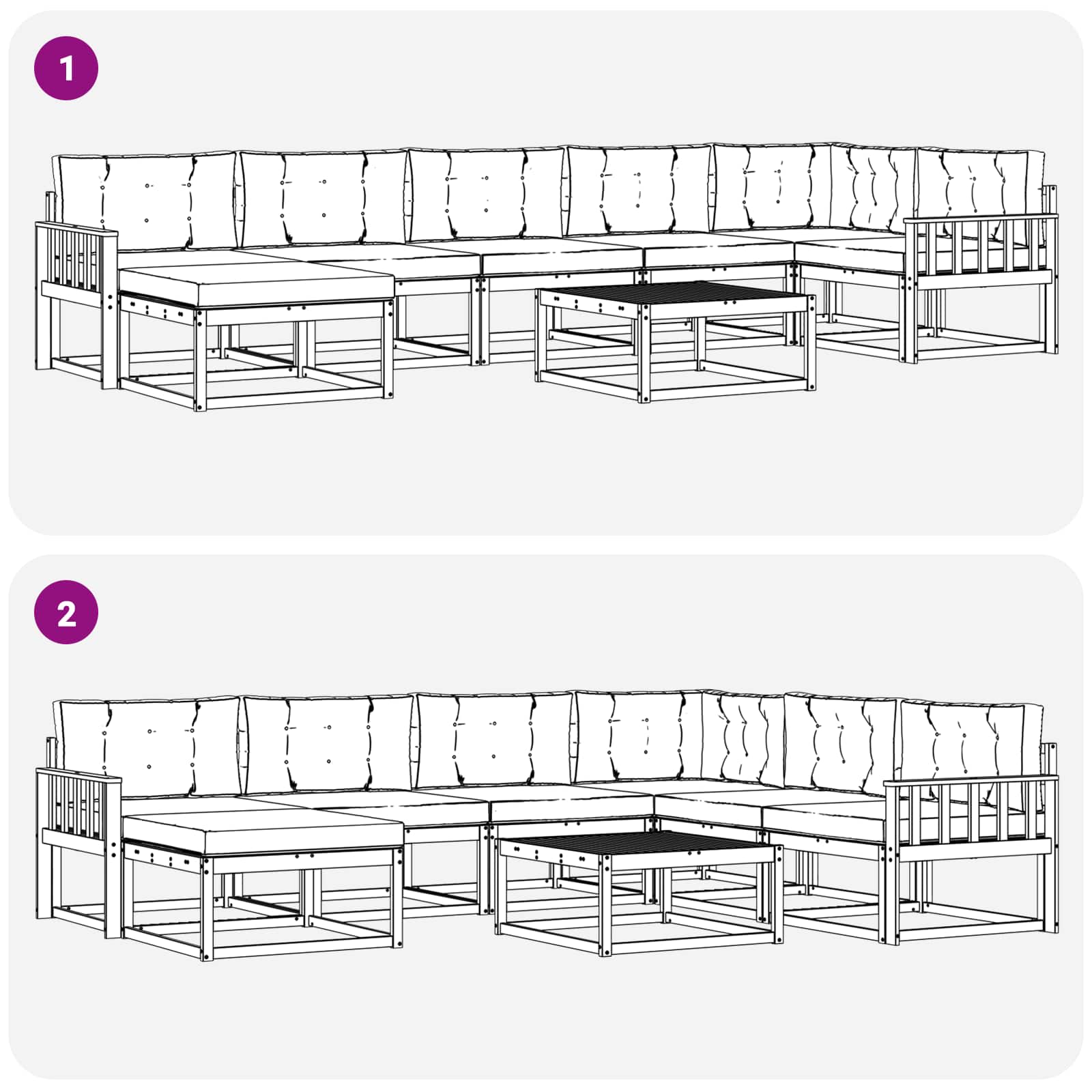 Set vanjskih sofa 8 pcs Bijela i krem