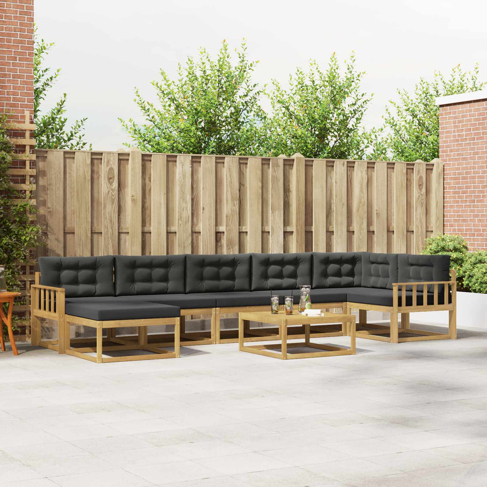 Set vanjskih sofa 8 pcs Bijela i antracit