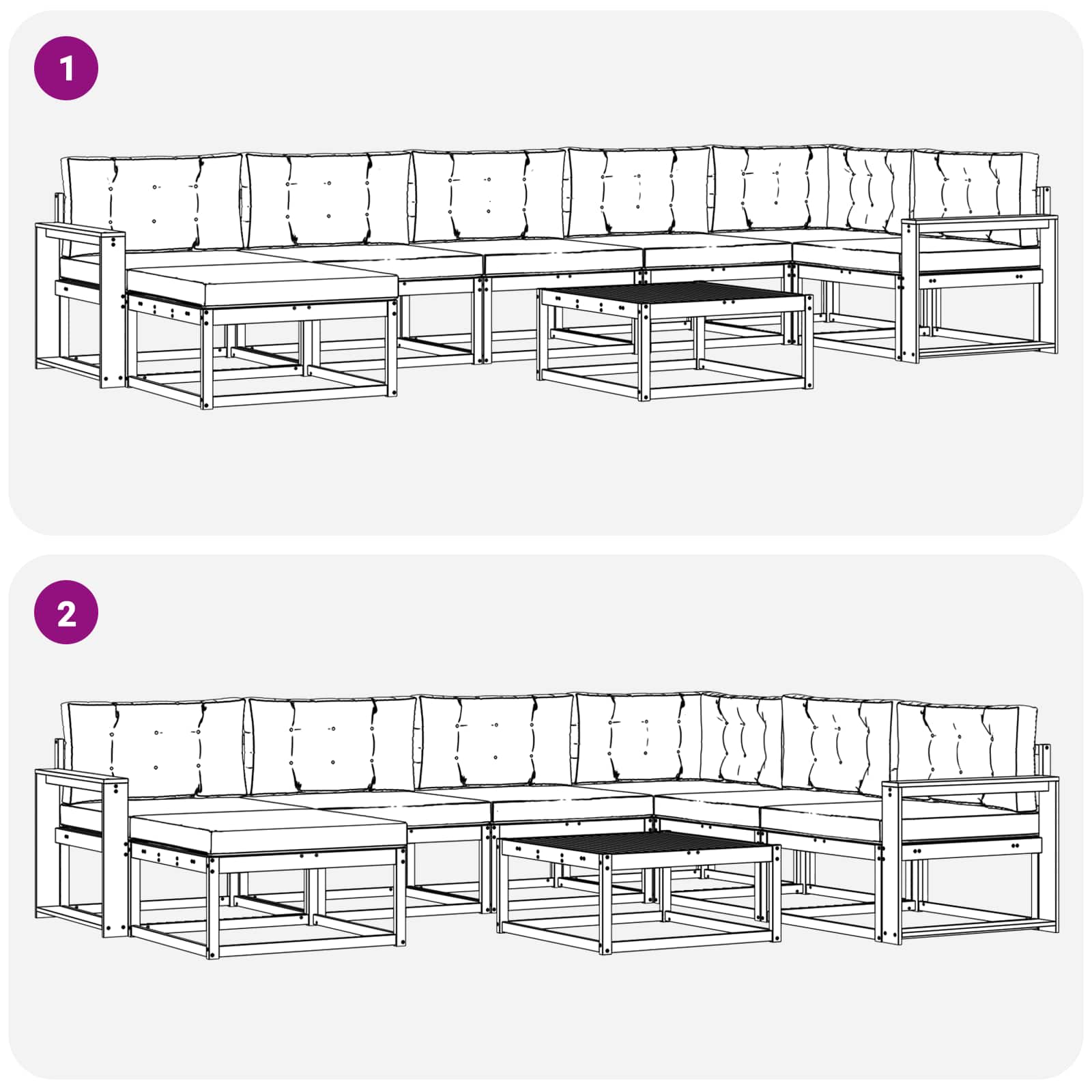 Set vanjskih sofa 8 pcs Bijela i antracit