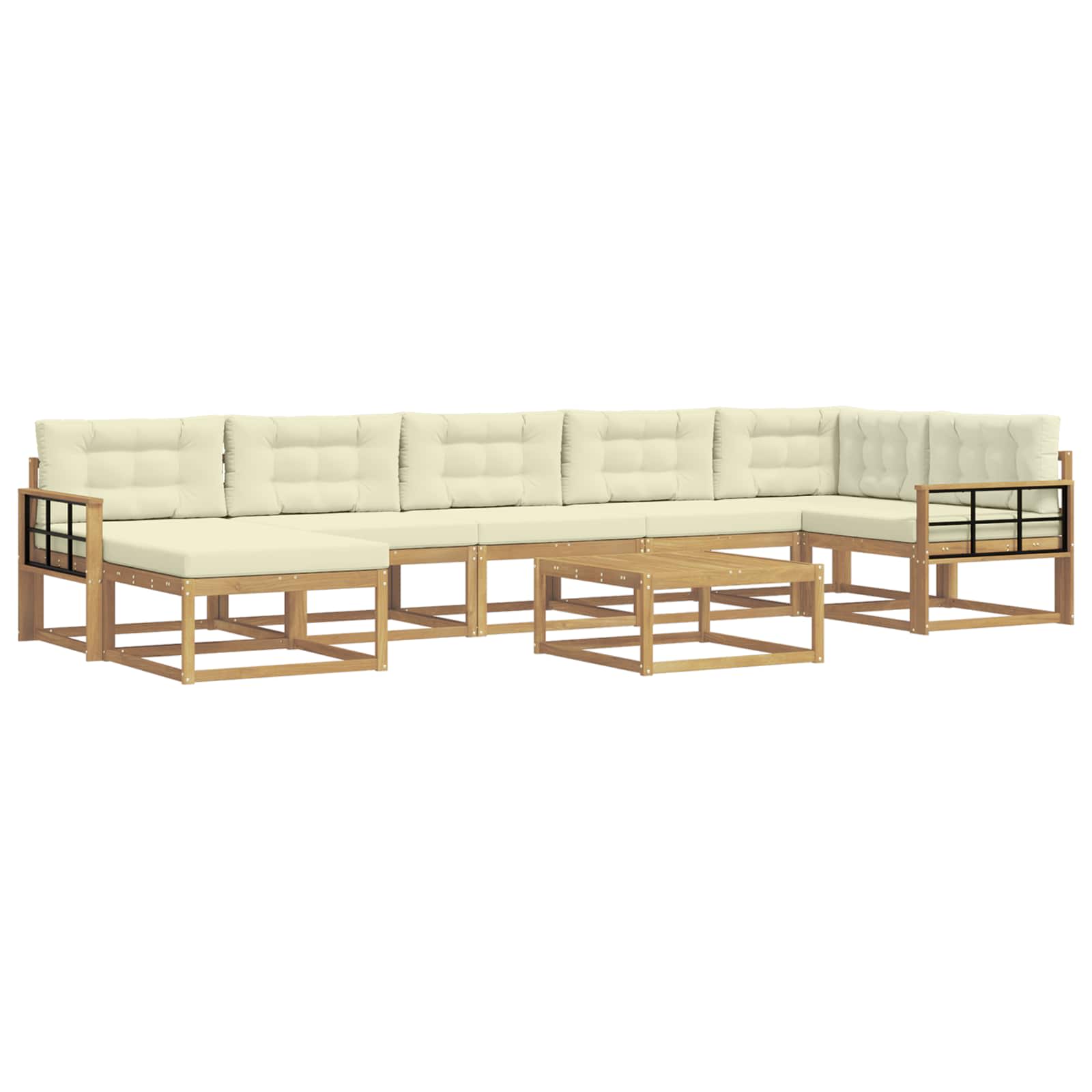 Set vanjskih sofa 8 pcs Bijela i krem