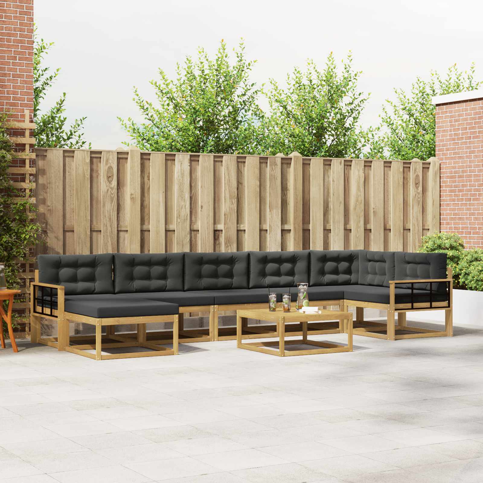 Set vanjskih sofa 8 pcs Bijela i antracit