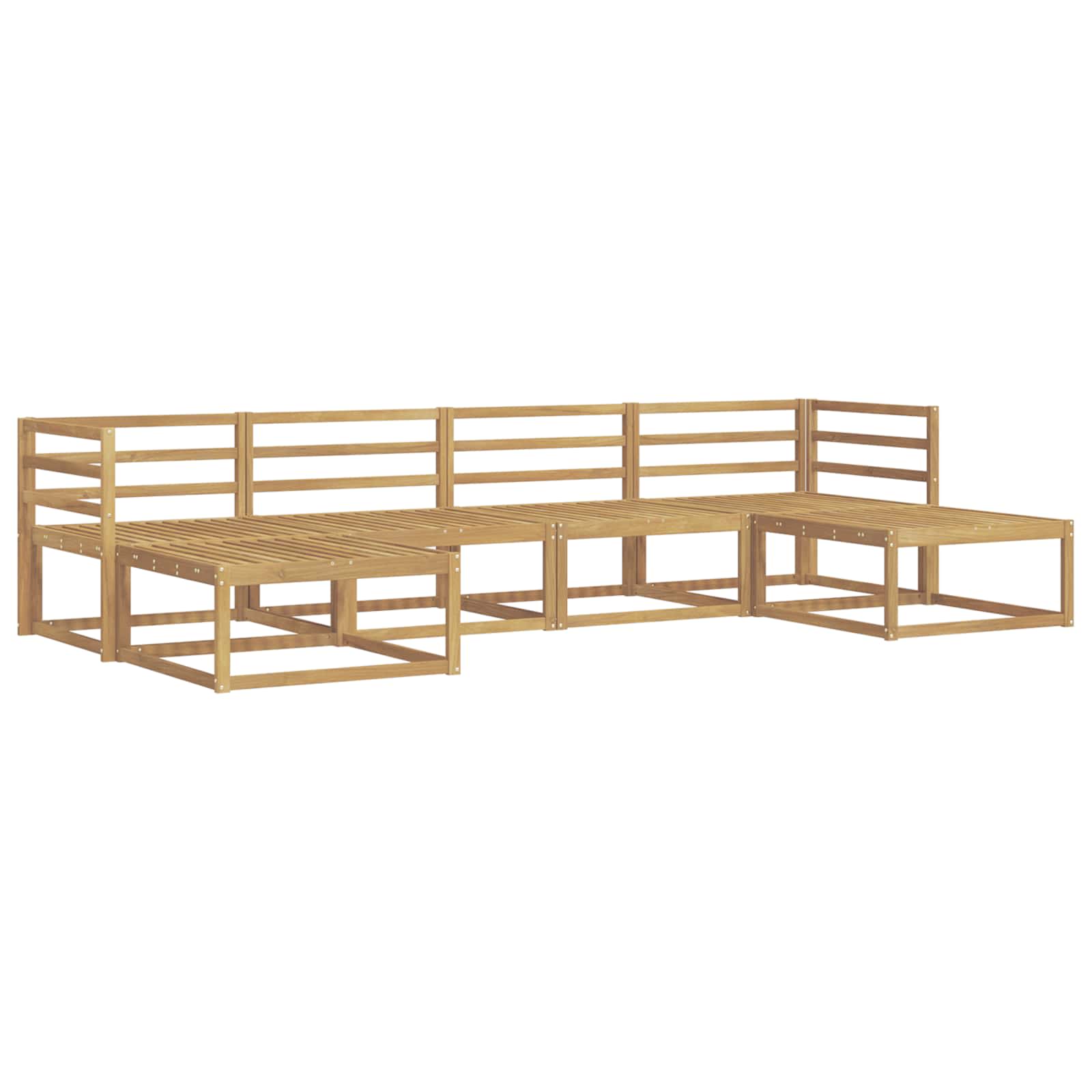 Set vanjskih sofa 6 pcs Bijela Čvrsto drvo akacije
