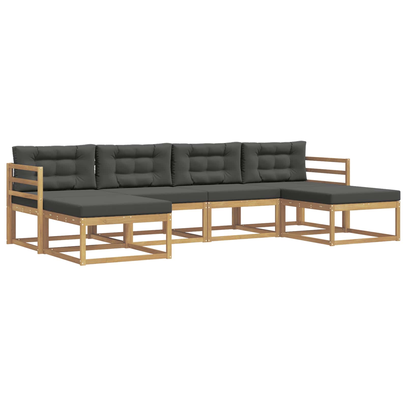 Set vanjskih sofa s jastukom 6 pcs Bijela i antracit