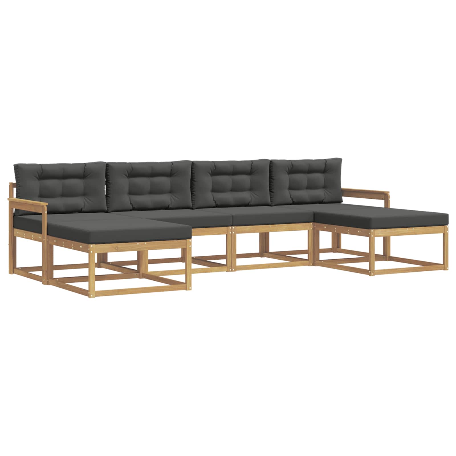 Set vanjskih sofa s jastukom 6 pcs Bijela i antracit