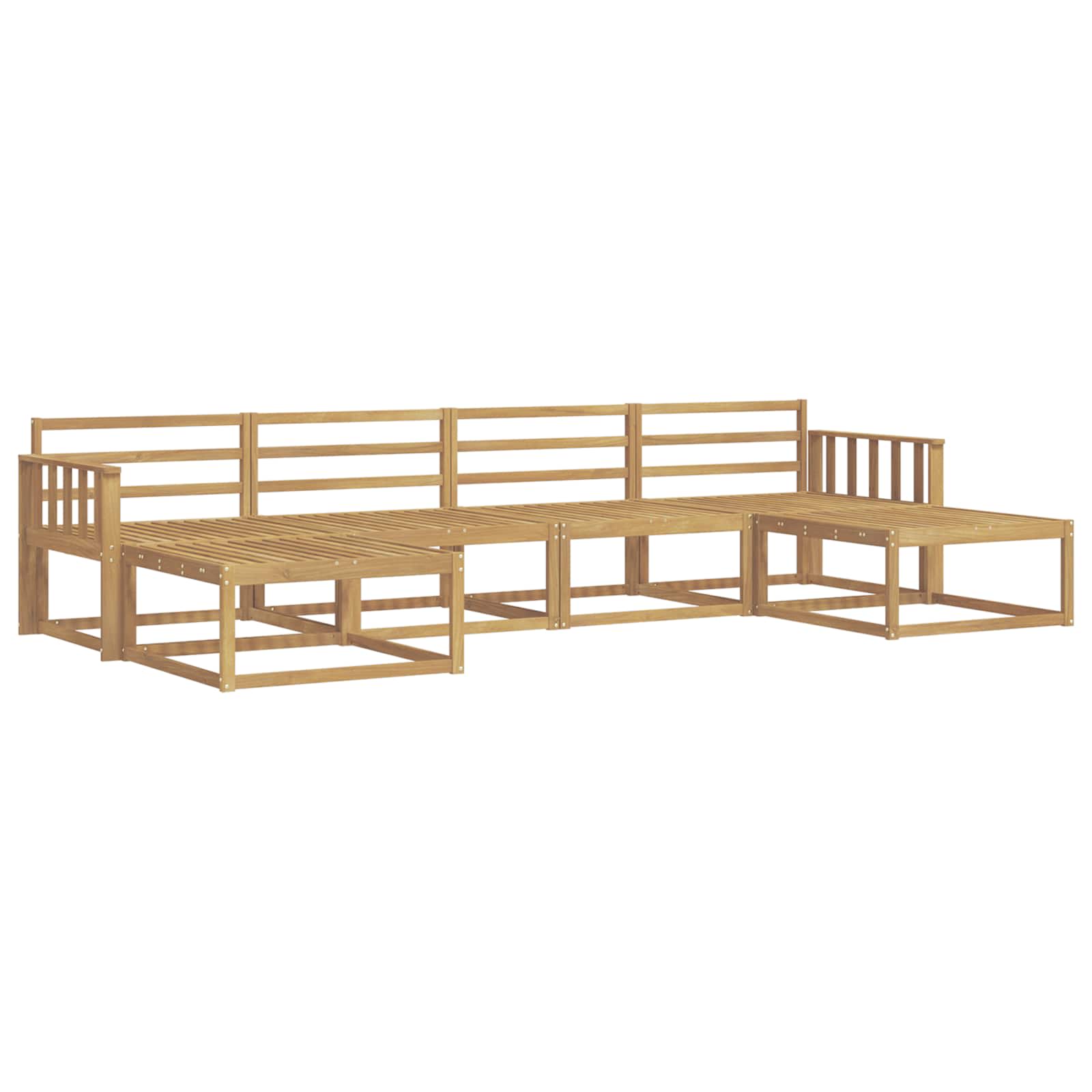 Set vanjskih sofa 6 pcs Bijela Čvrsto drvo akacije