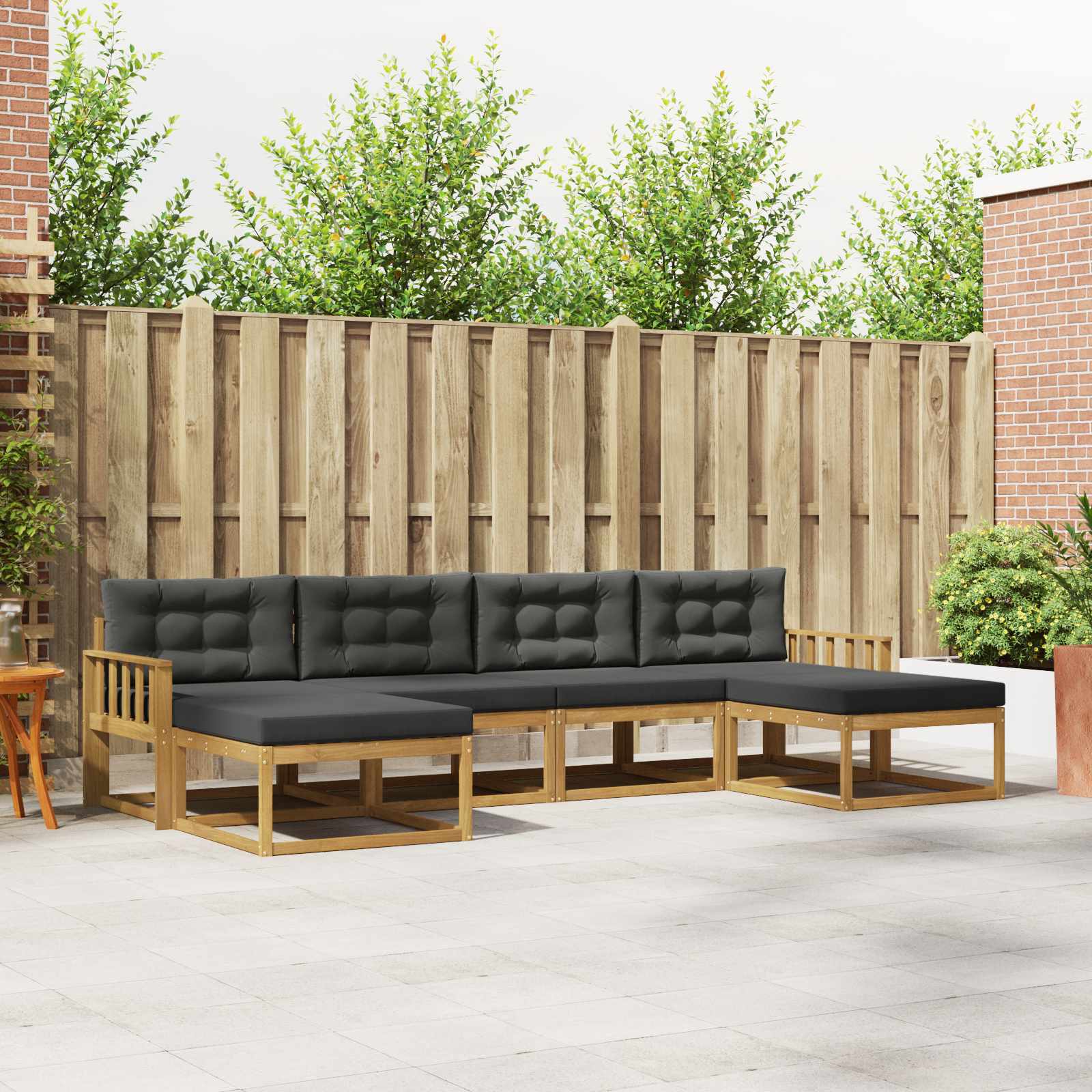 Set vanjskih sofa s jastukom 6 pcs Bijela i antracit
