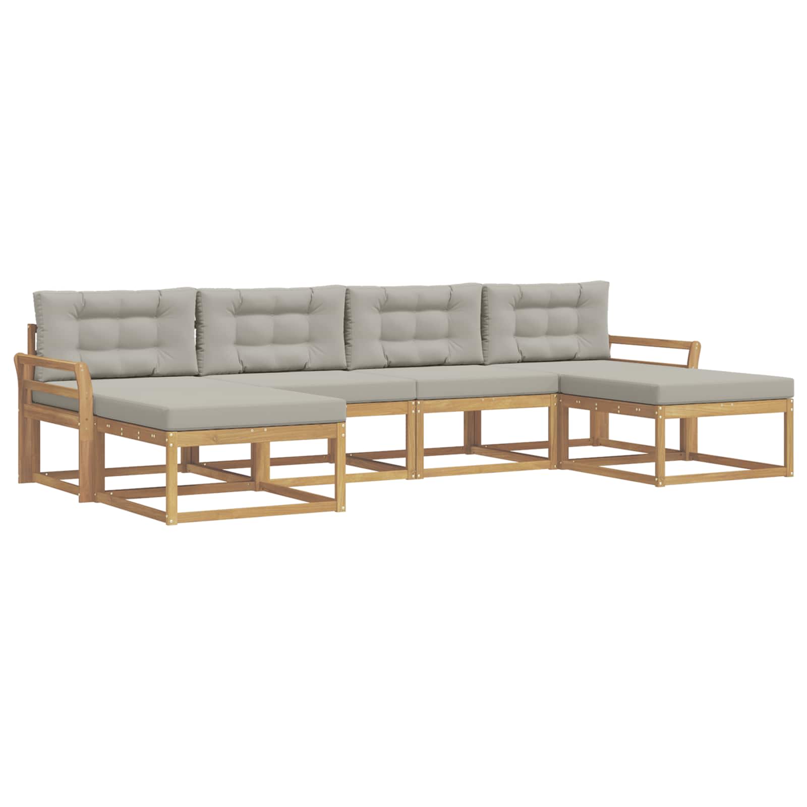 Set vanjskih sofa s jastukom 6 pcs Bijela i svjetlosiva