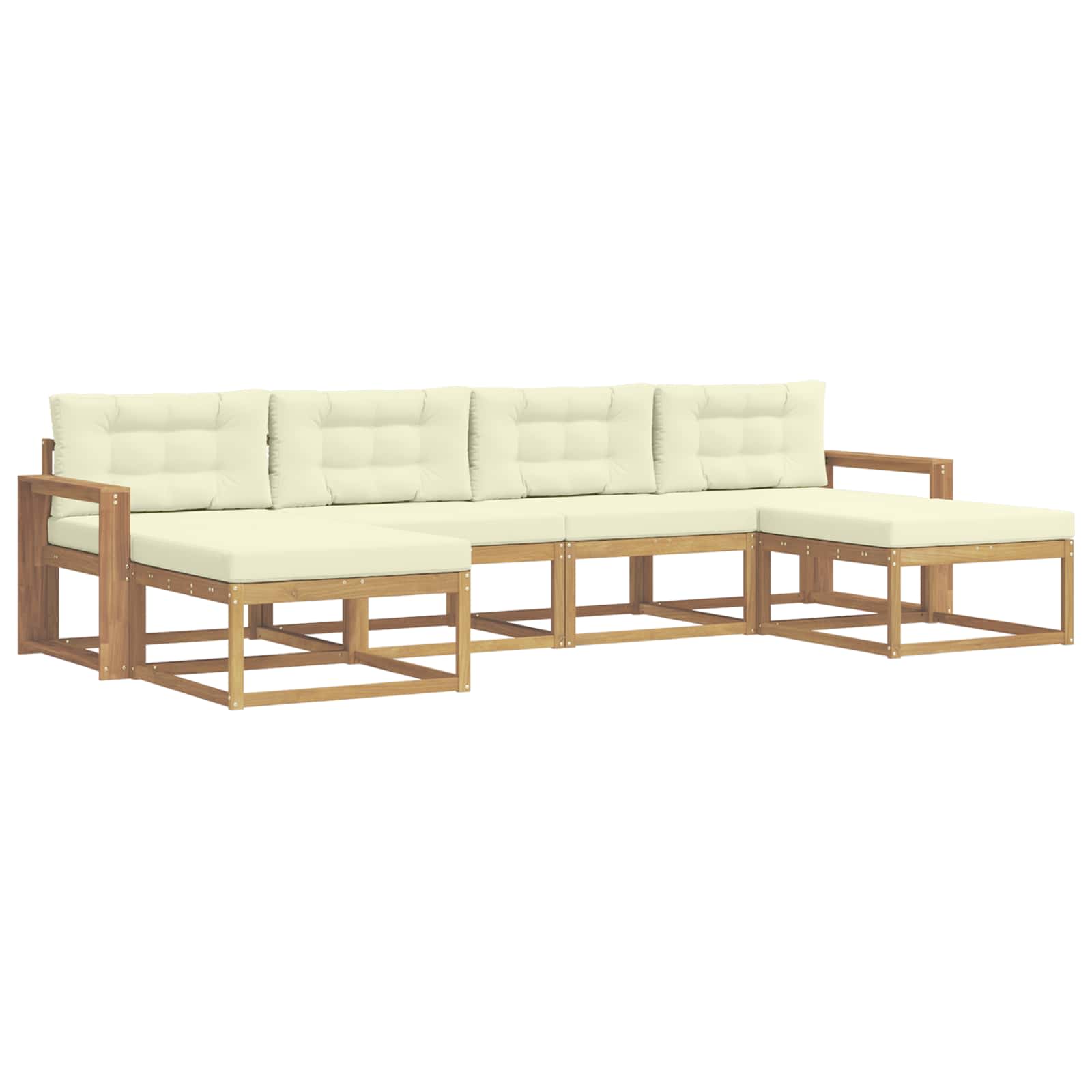 Set vanjskih sofa s jastukom 6 pcs Bijela i krem
