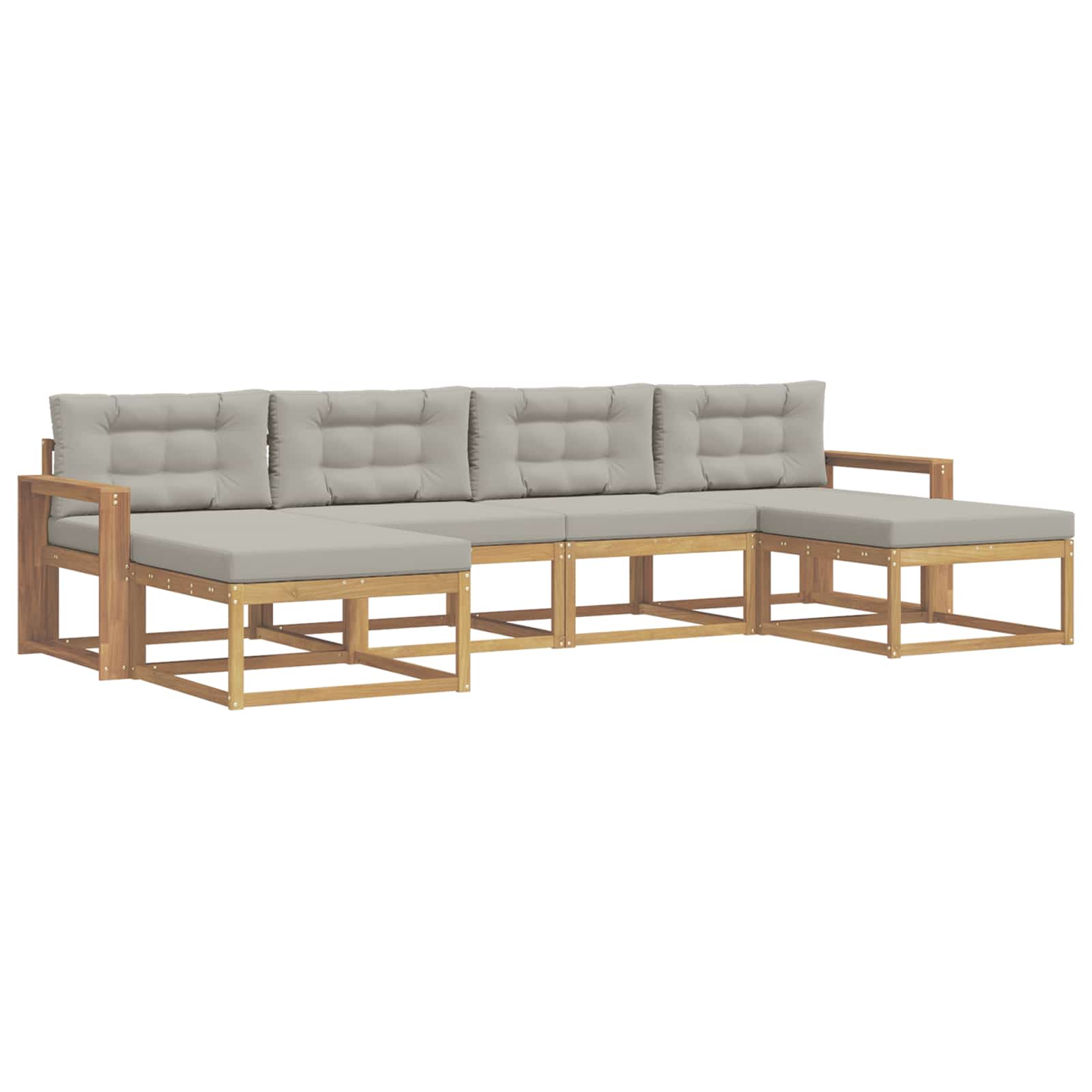 Set vanjskih sofa s jastukom 6 pcs Bijela i svjetlosiva