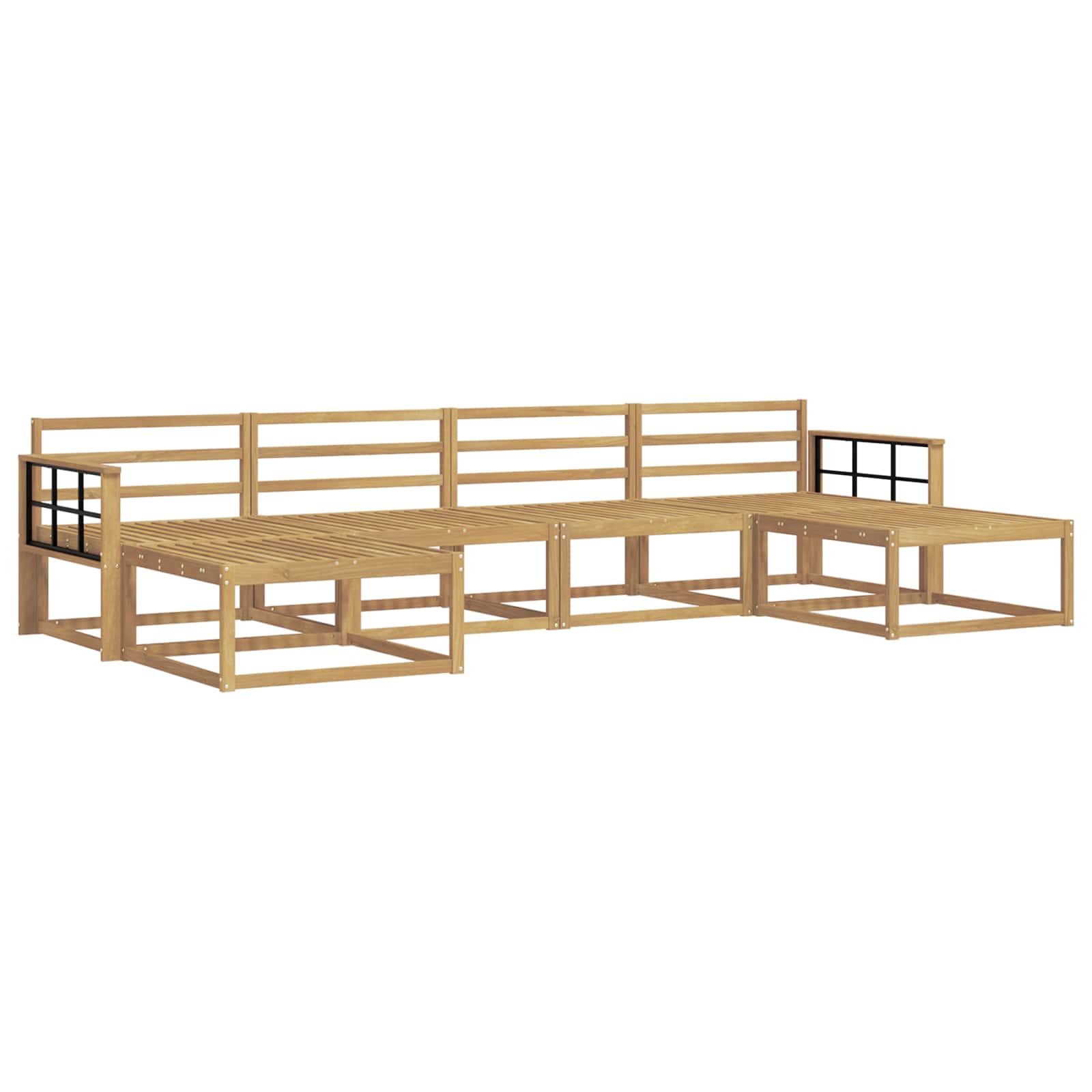 Set vanjskih sofa 6 pcs Bijela Čvrsto drvo akacije