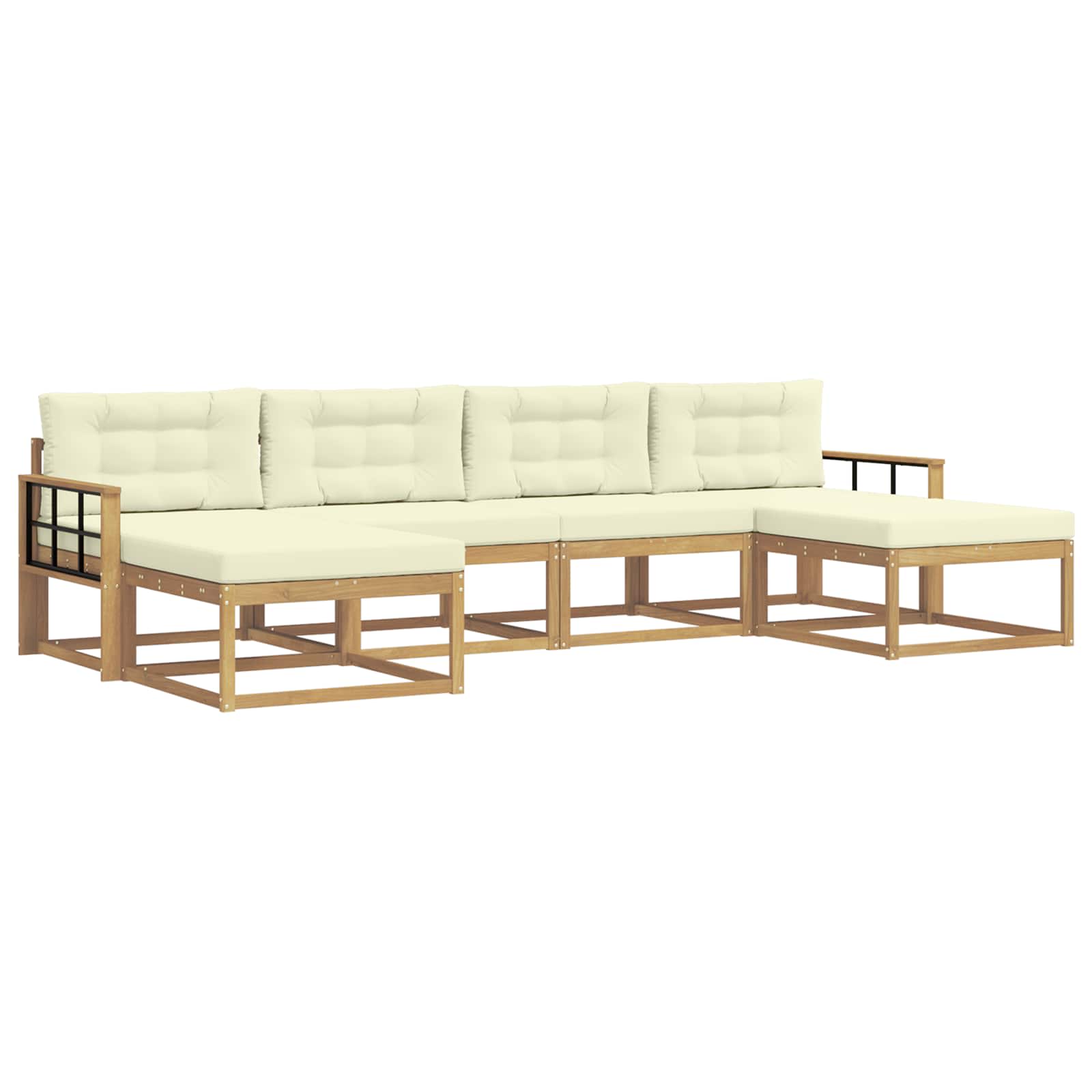 Set vanjskih sofa s jastukom 6 pcs Bijela i krem