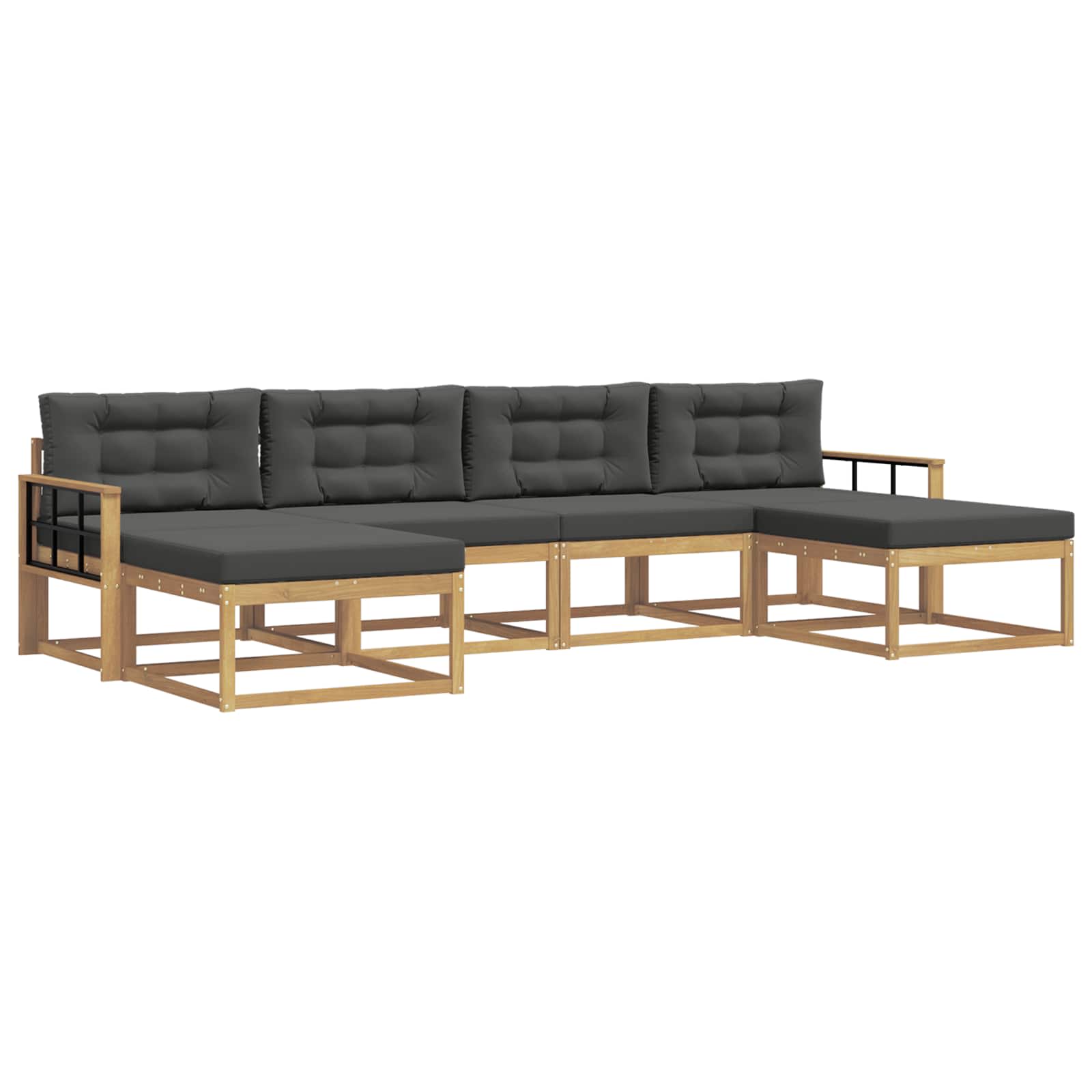 Set vanjskih sofa s jastukom 6 pcs Bijela i antracit