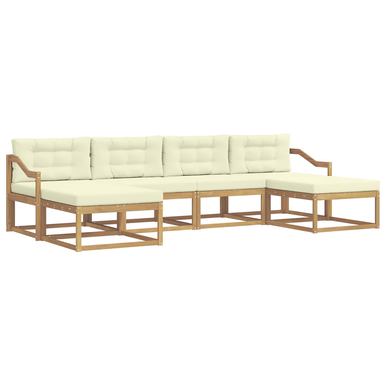 Set vanjskih sofa s jastukom 6 pcs Bijela i krem