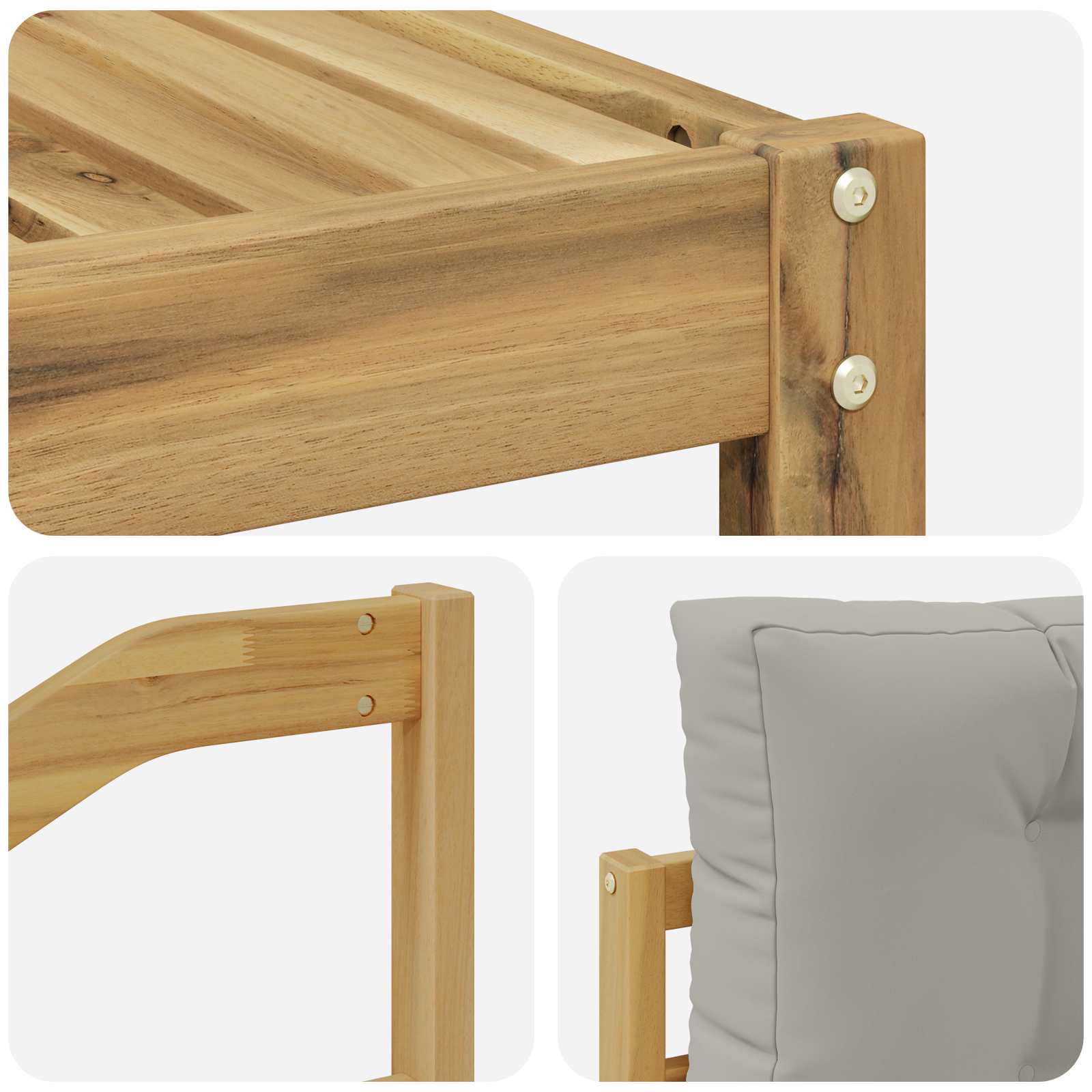 Set vanjskih sofa s jastukom 6 pcs Bijela i svjetlosiva