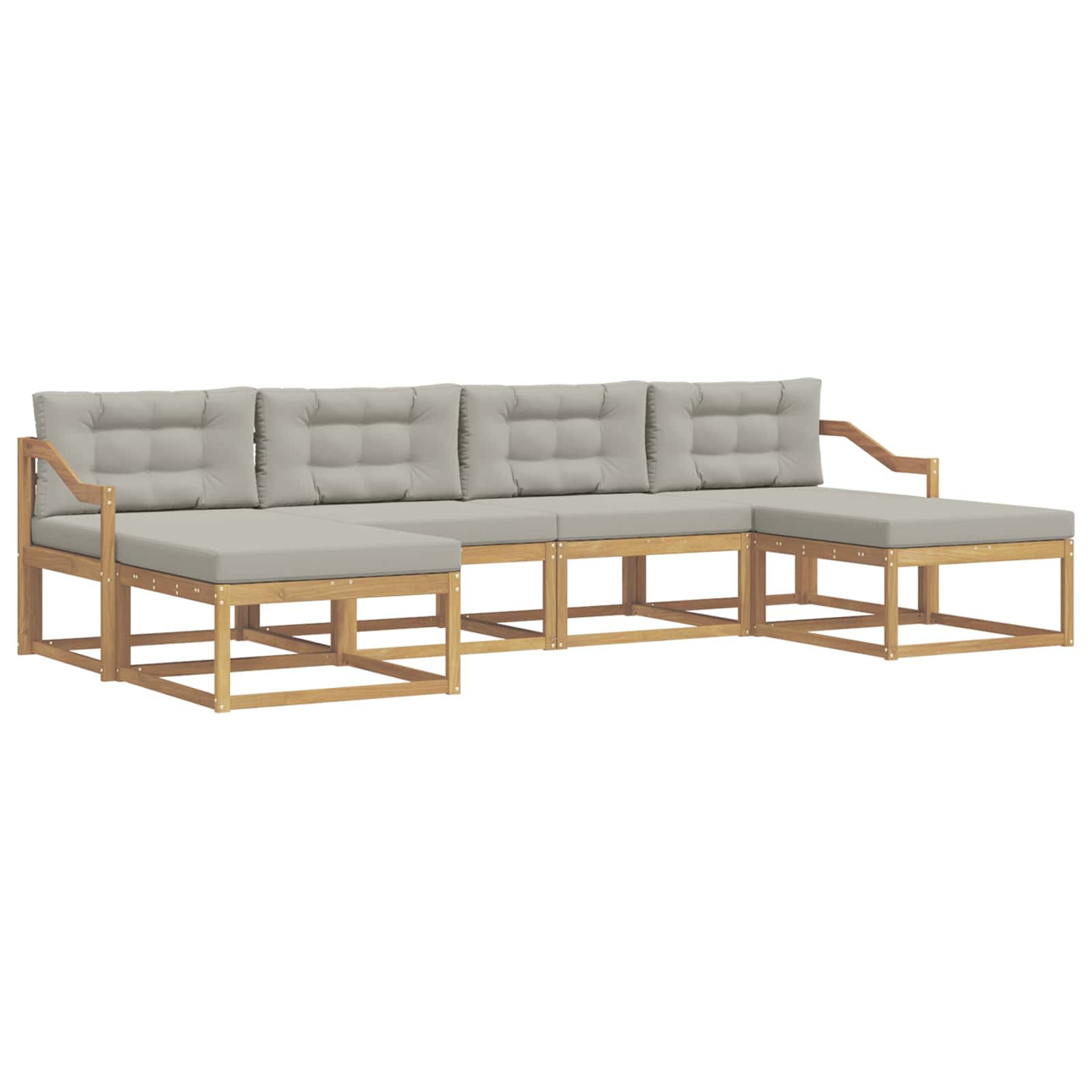 Set vanjskih sofa s jastukom 6 pcs Bijela i svjetlosiva