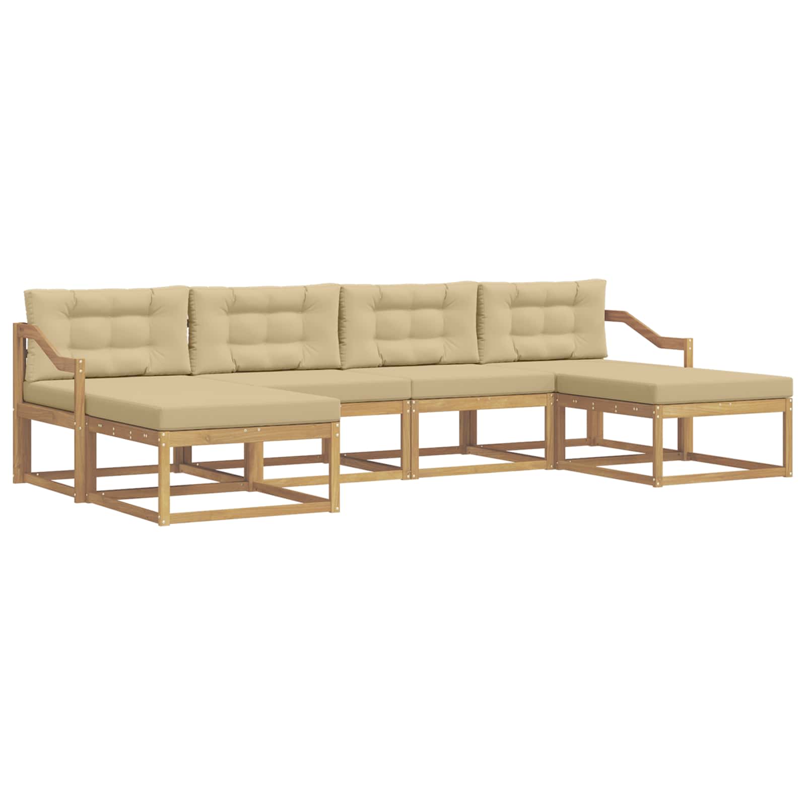 Set vanjskih sofa s jastukom 6 pcs Bijela i bež