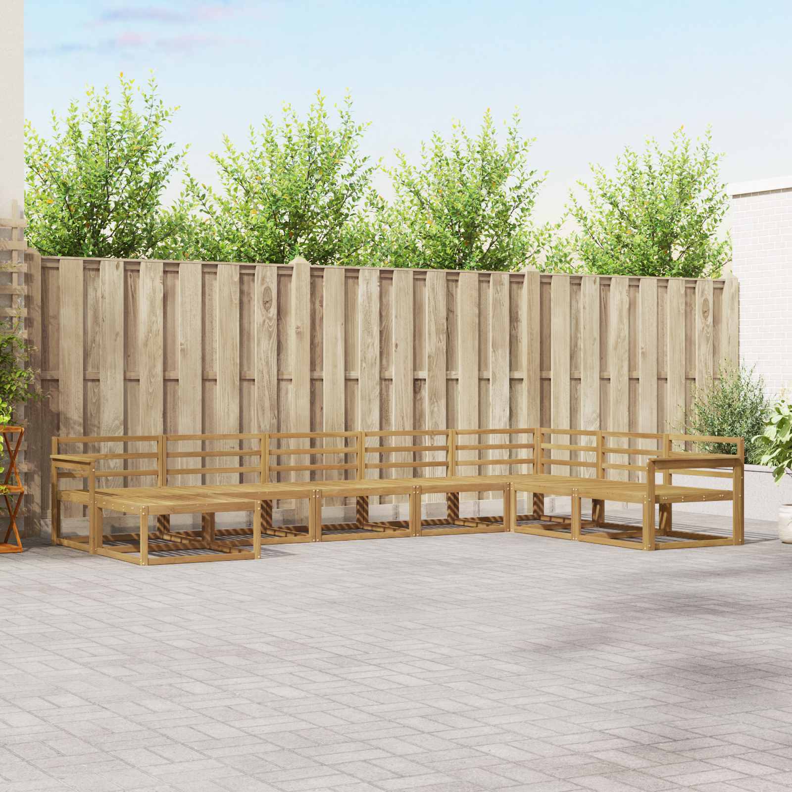 Set vanjskih sofa 8 pcs Bijela Čvrsto drvo akacije
