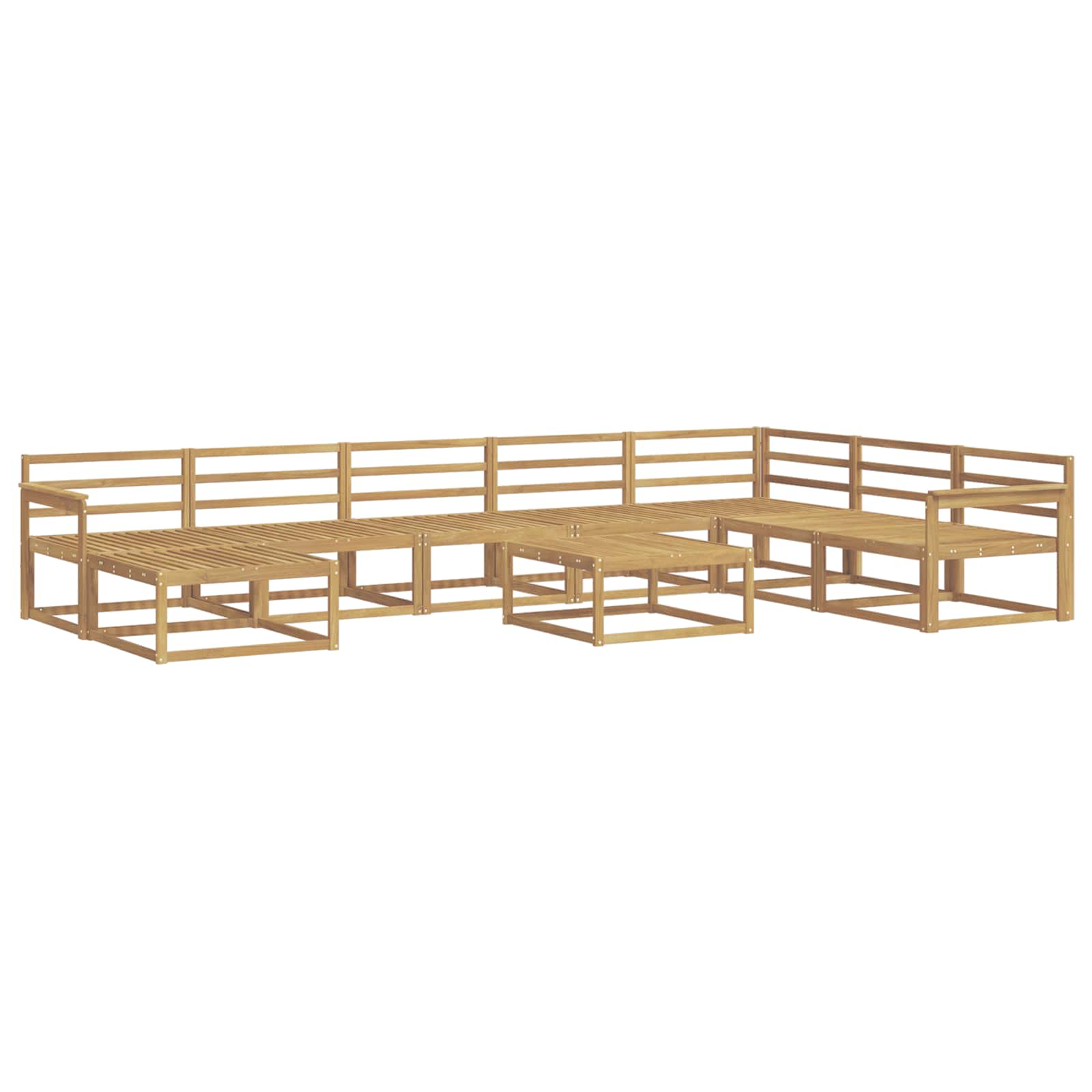 Set vanjskih sofa 9 pcs Bijela Čvrsto drvo akacije