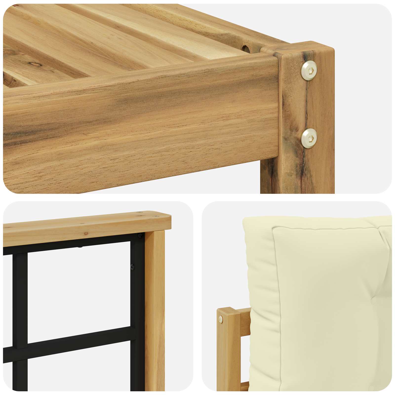 Set vanjskih sofa 9 pcs Bijela i krem