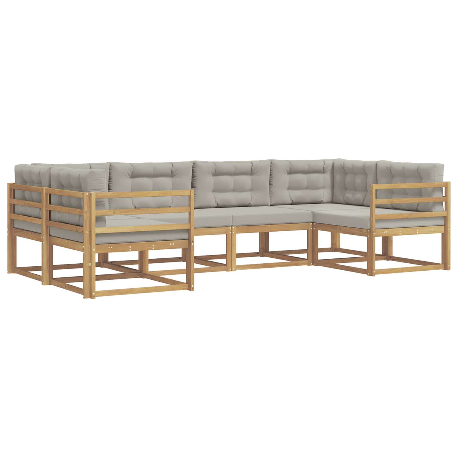 Set vanjskih sofa s jastukom 6 pcs Bijela i svjetlosiva