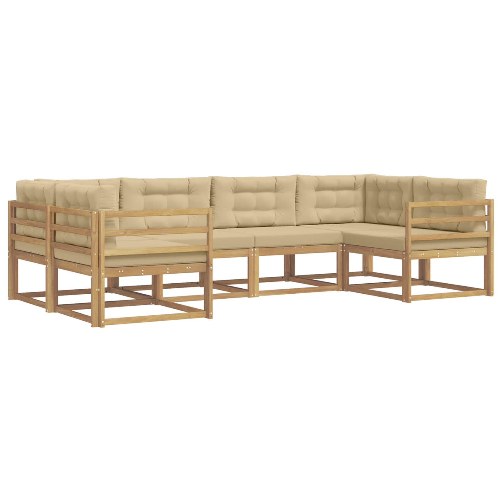 Set vanjskih sofa s jastukom 6 pcs Bijela i bež
