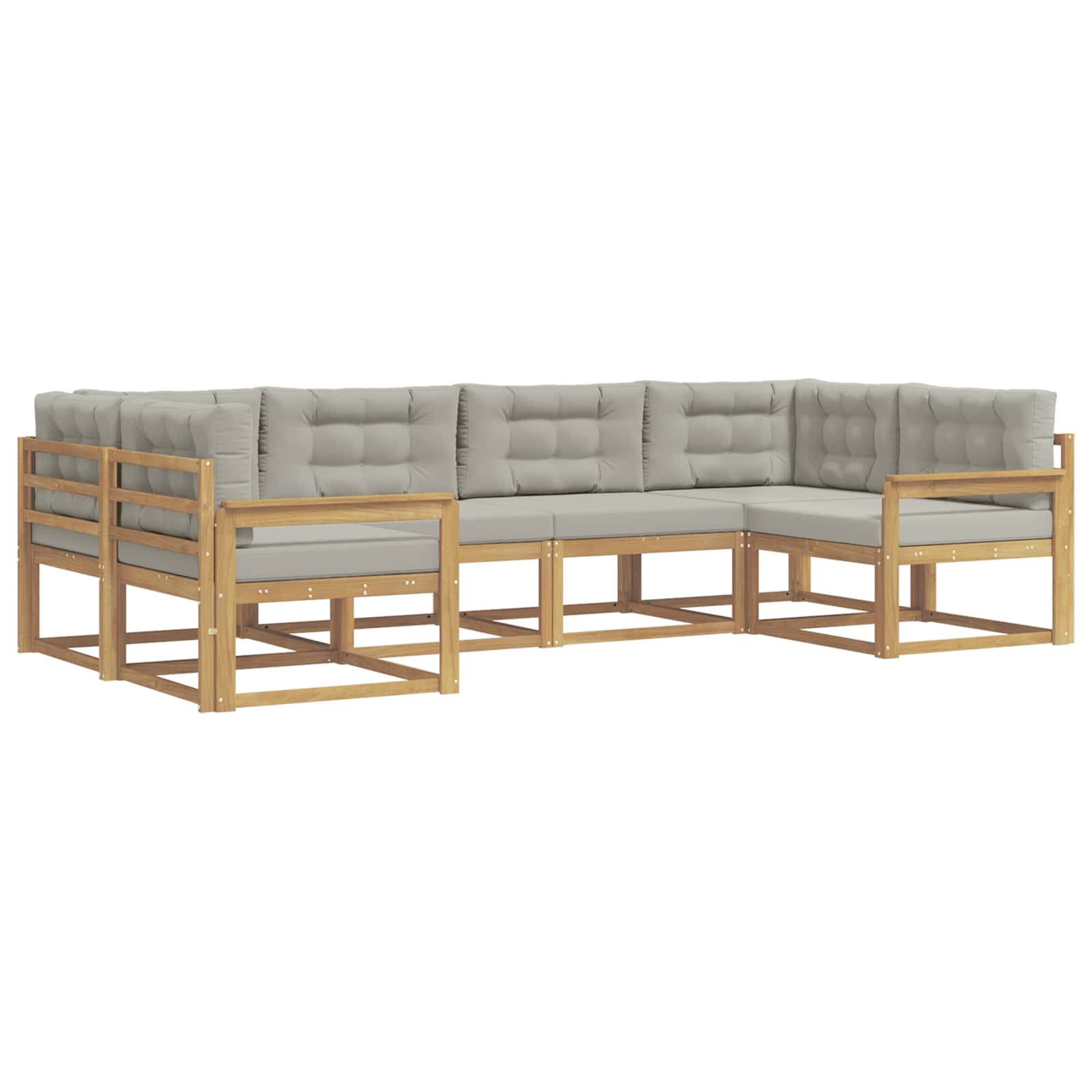 Set vanjskih sofa s jastukom 6 pcs Bijela i svjetlosiva