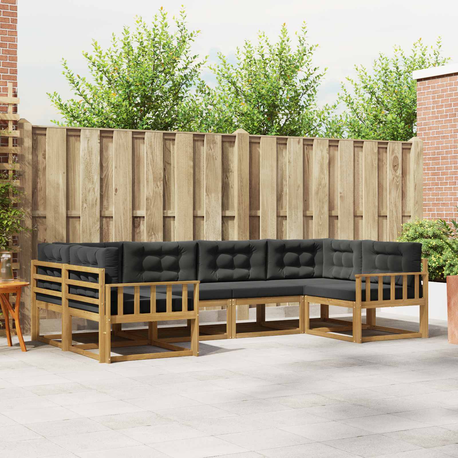Set vanjskih sofa s jastukom 6 pcs Bijela i antracit