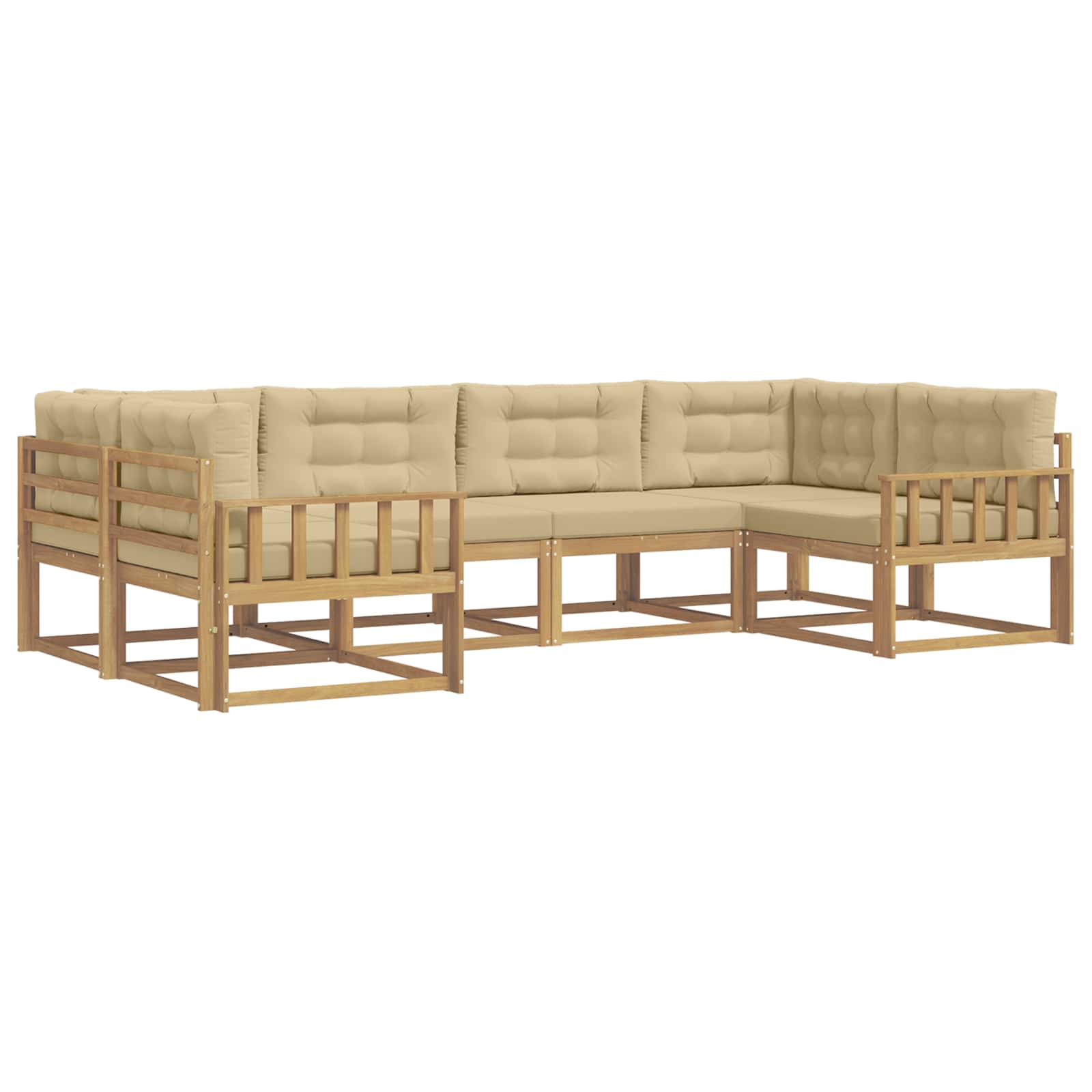 Set vanjskih sofa s jastukom 6 pcs Bijela i bež
