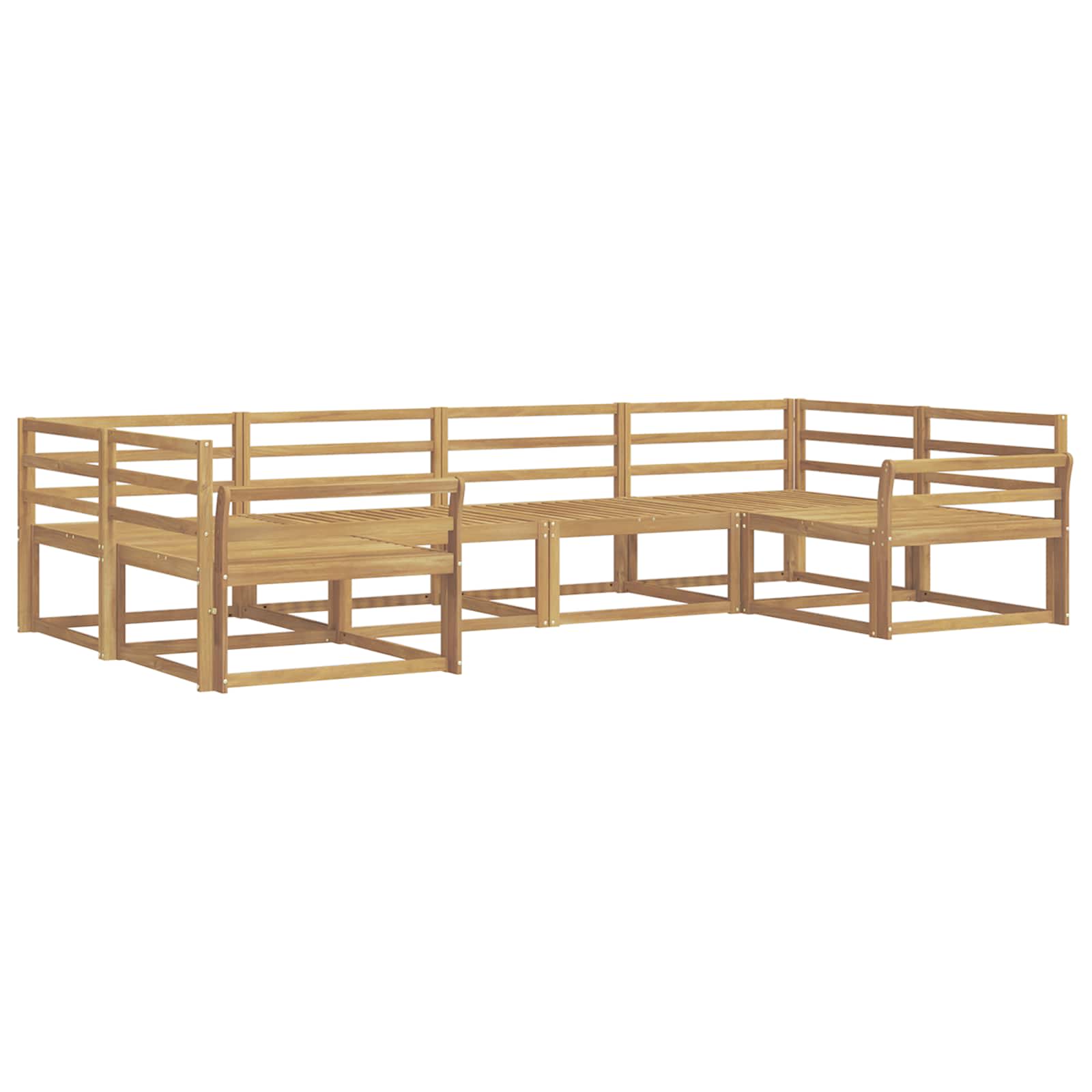 Set vanjskih sofa 6 pcs Bijela Čvrsto drvo akacije