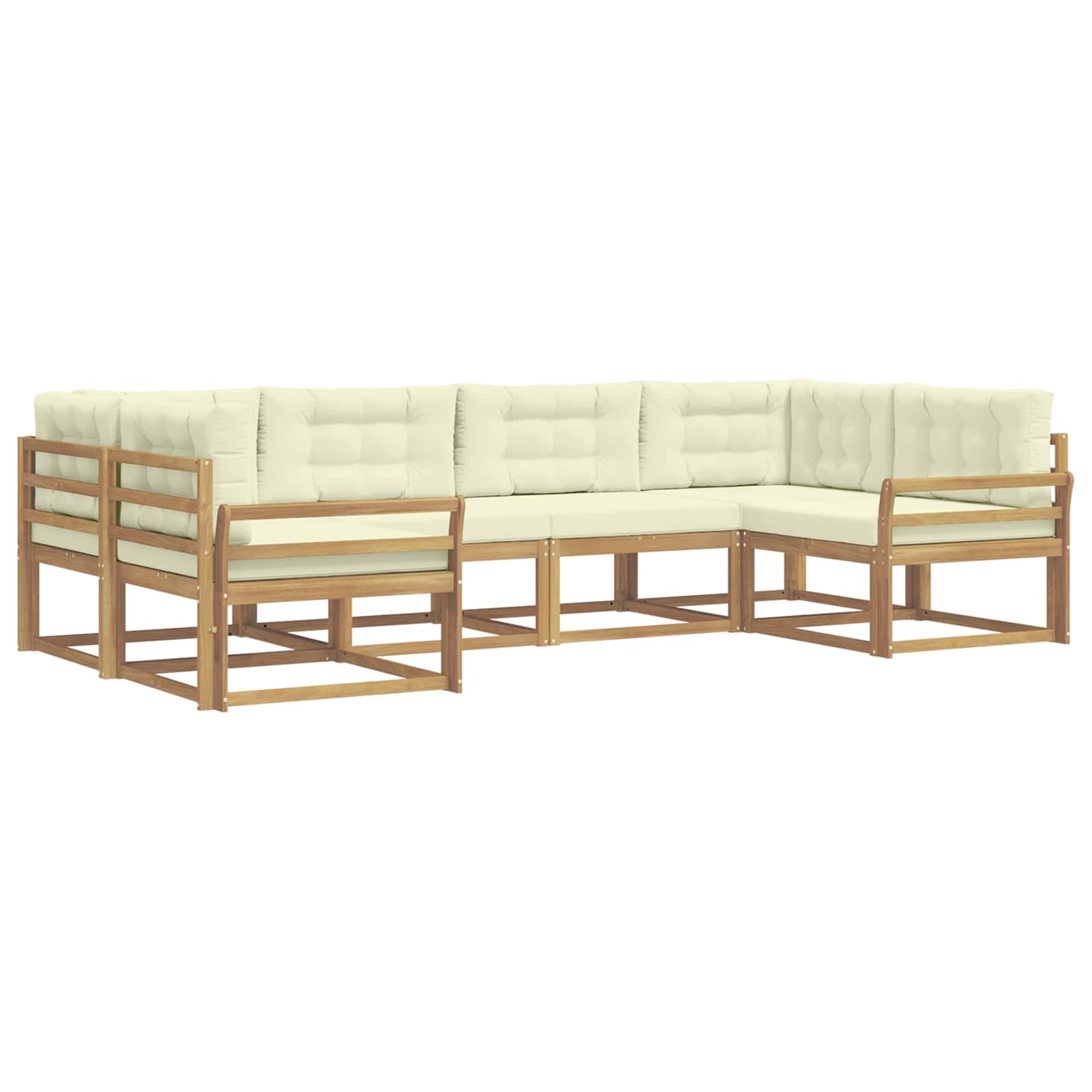 Set vanjskih sofa s jastukom 6 pcs Bijela i krem