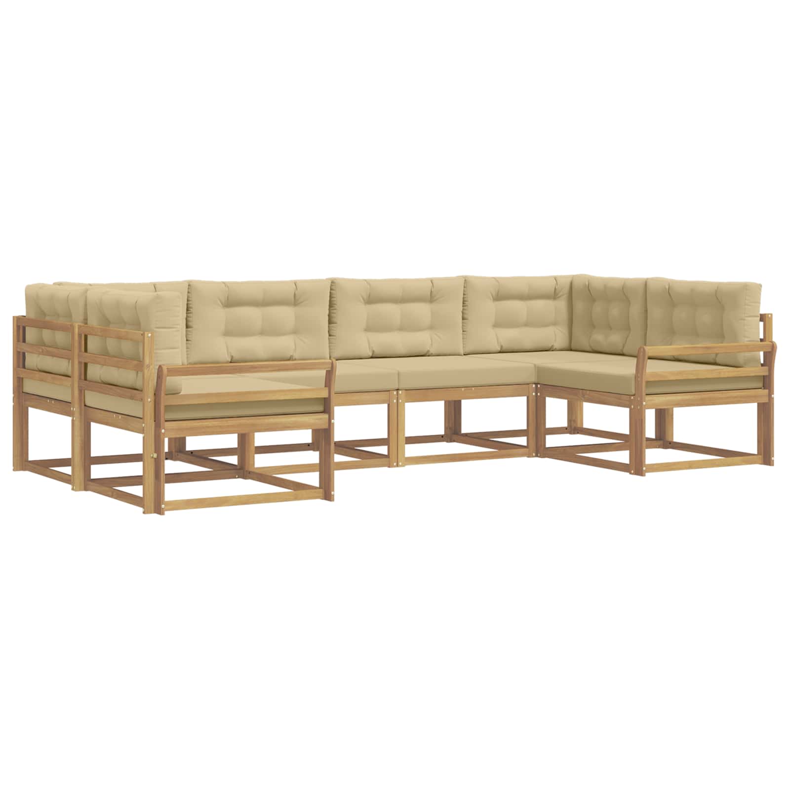 Set vanjskih sofa s jastukom 6 pcs Bijela i bež