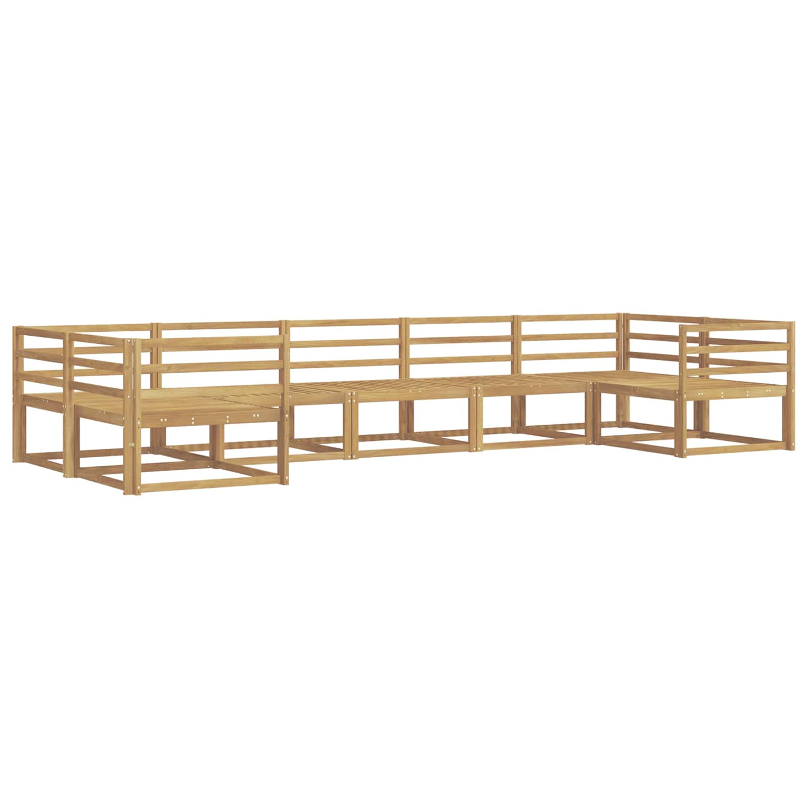 Set vanjskih sofa 7 pcs Bijela Čvrsto drvo akacije