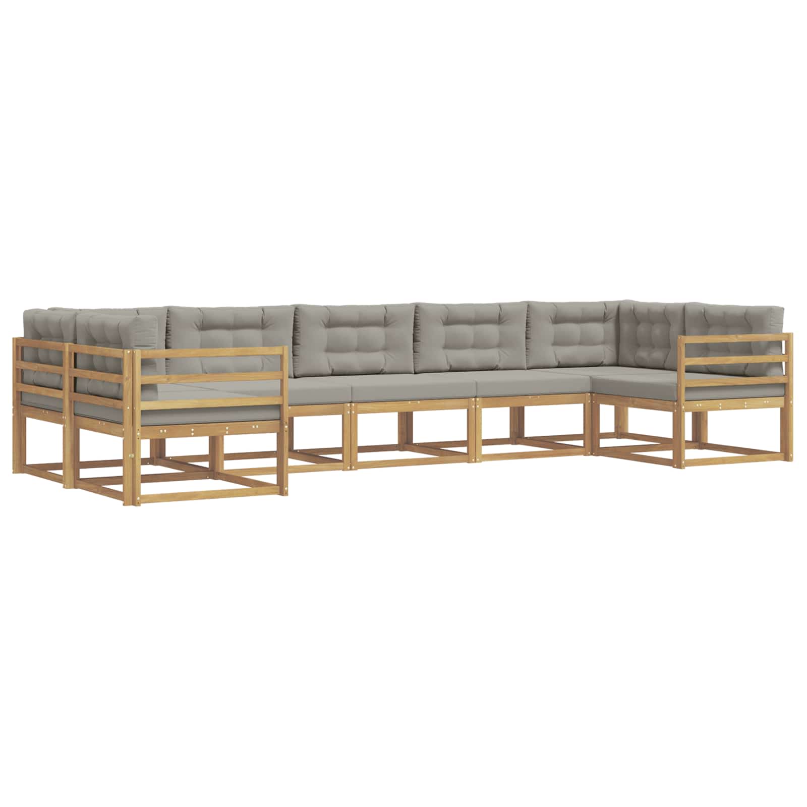 Set vanjskih sofa s jastukom 7 pcs Bijela i svjetlosiva