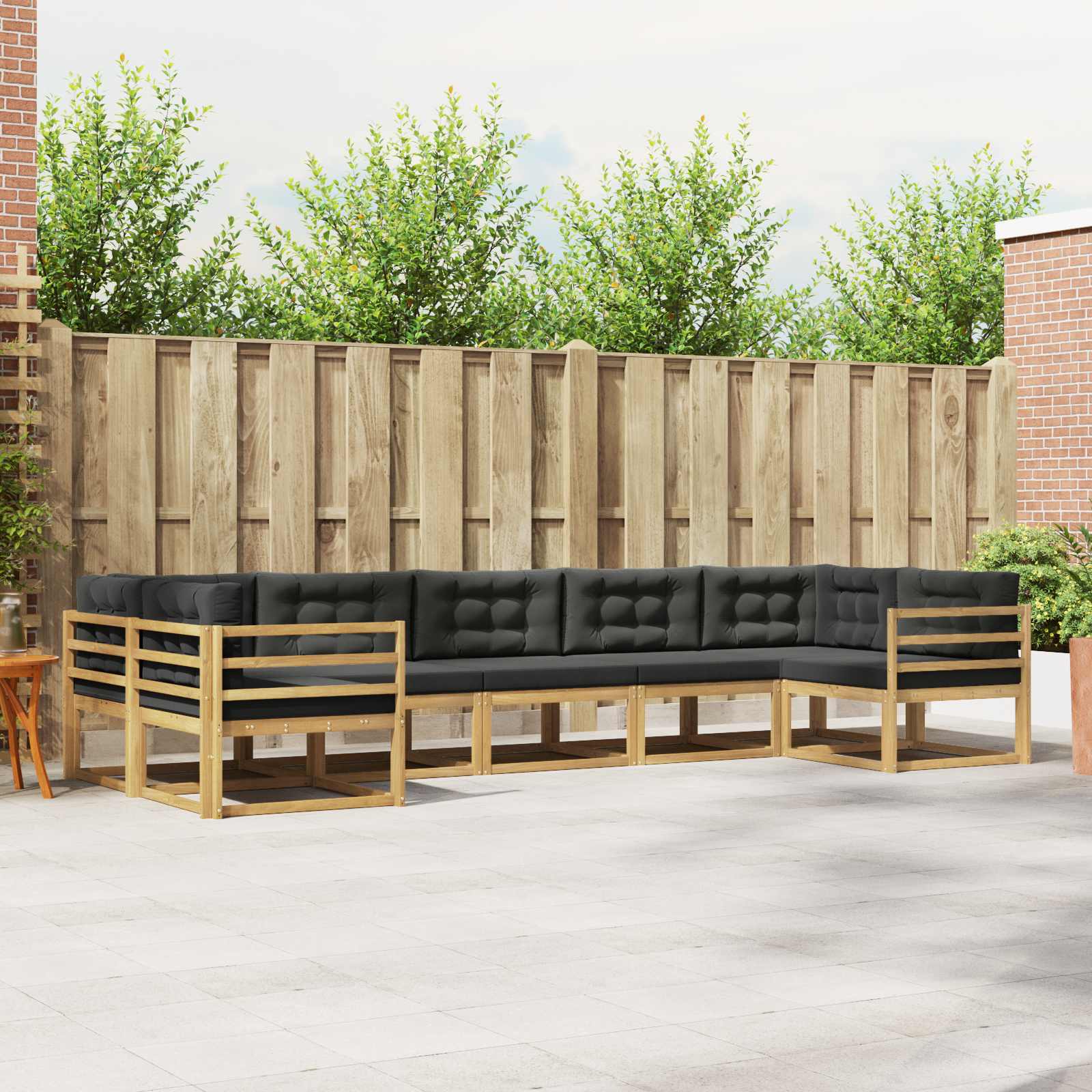 Set vanjskih sofa s jastukom 7 pcs Bijela i antracit