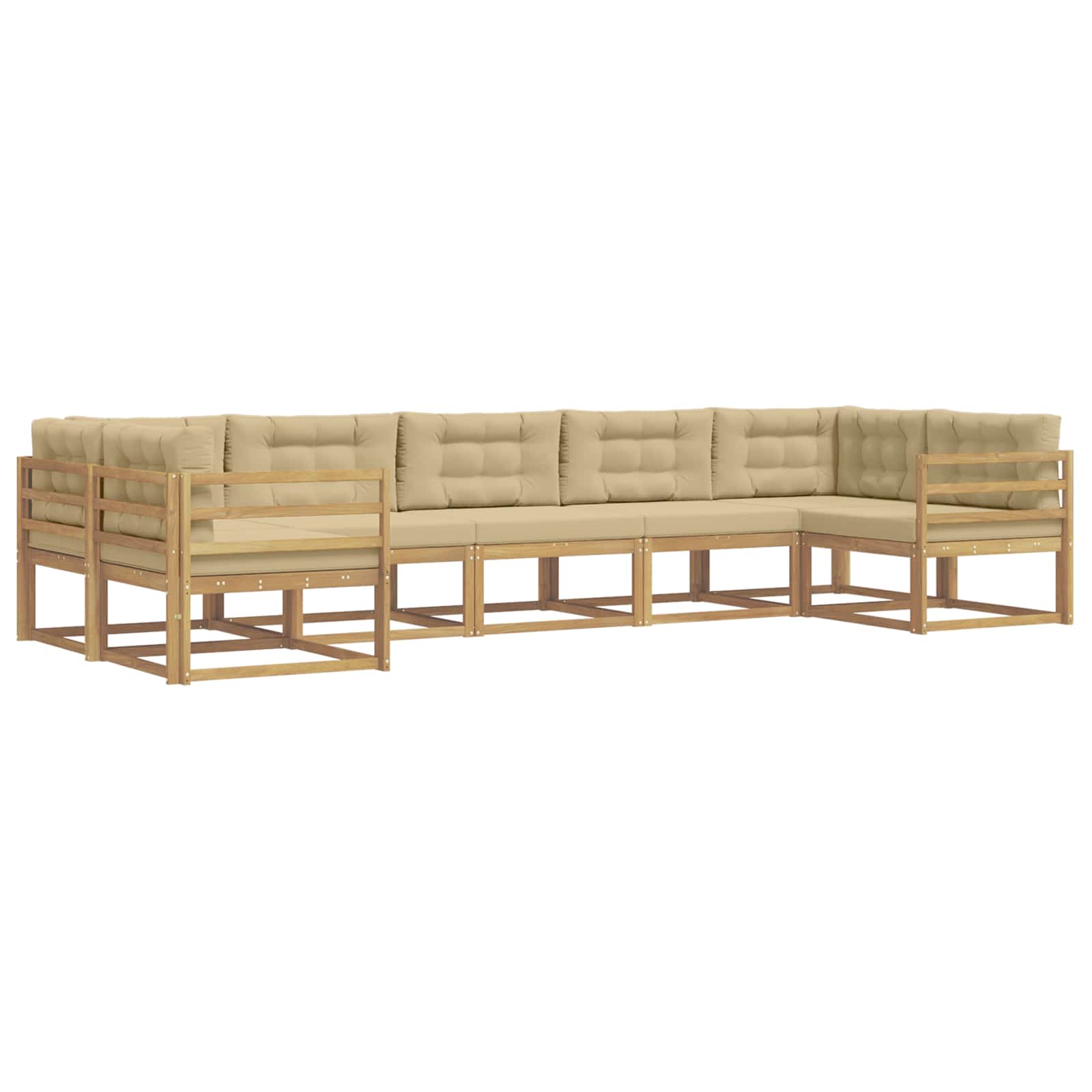Set vanjskih sofa s jastukom 7 pcs Bijela i bež