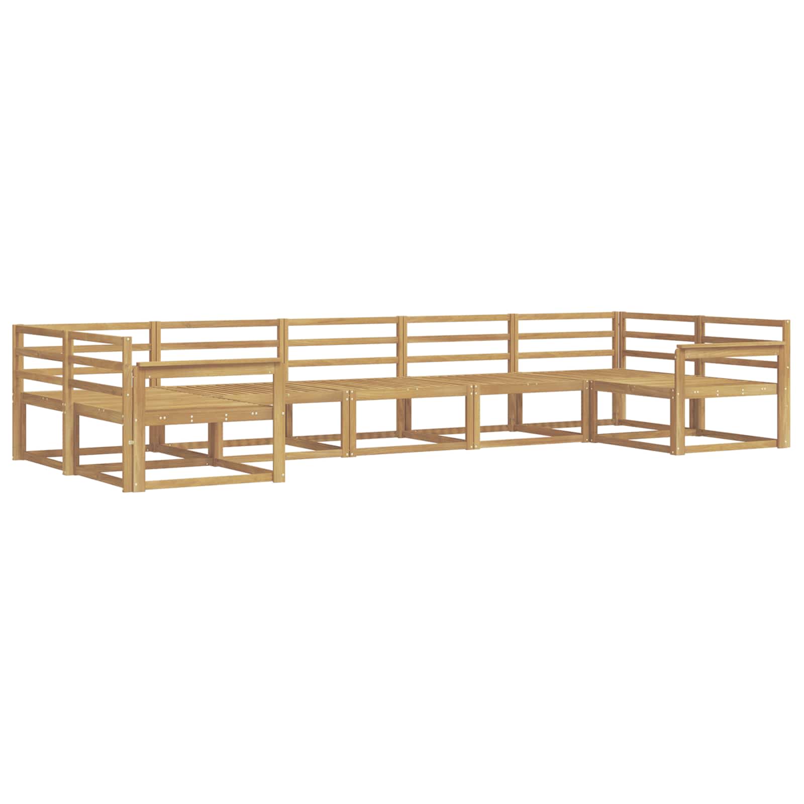Set vanjskih sofa 7 pcs Bijela Čvrsto drvo akacije
