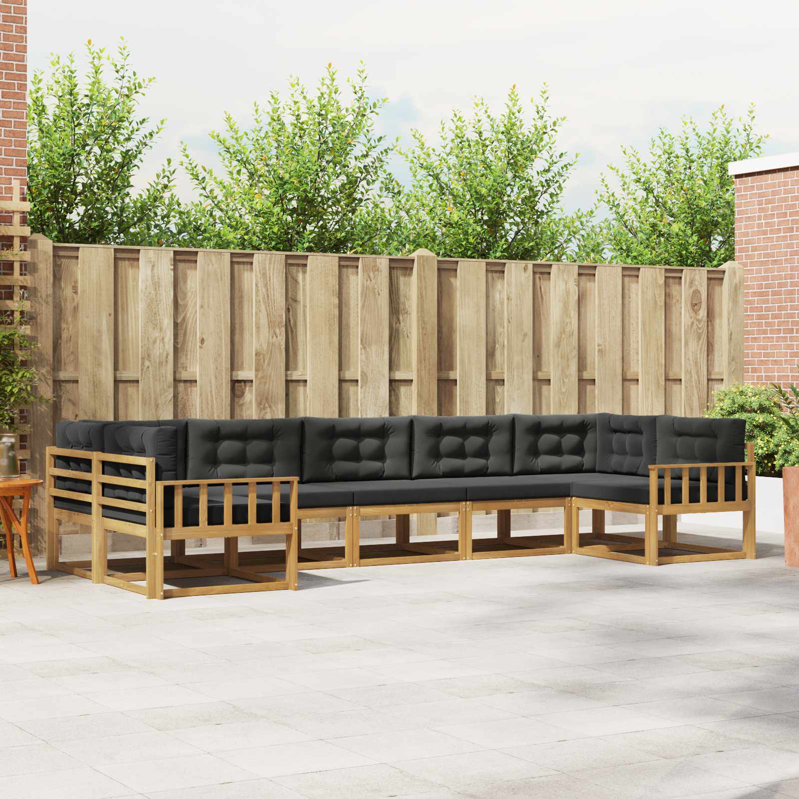 Set vanjskih sofa s jastukom 7 pcs Bijela i antracit