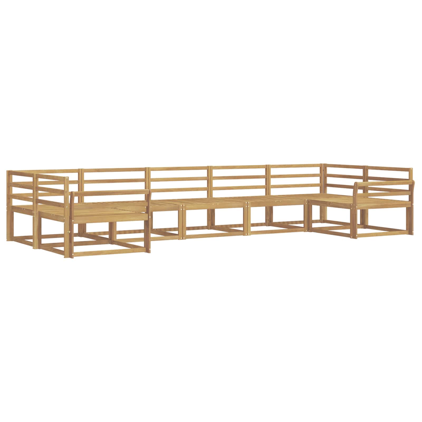 Set vanjskih sofa 7 pcs Bijela Čvrsto drvo akacije