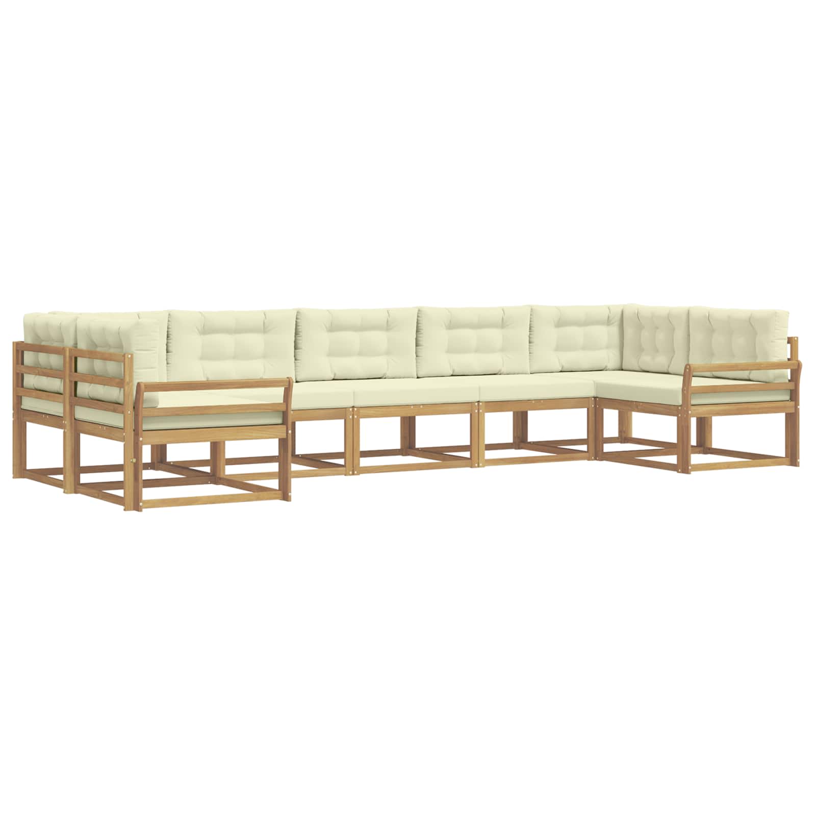 Set vanjskih sofa s jastukom 7 pcs Bijela i krem