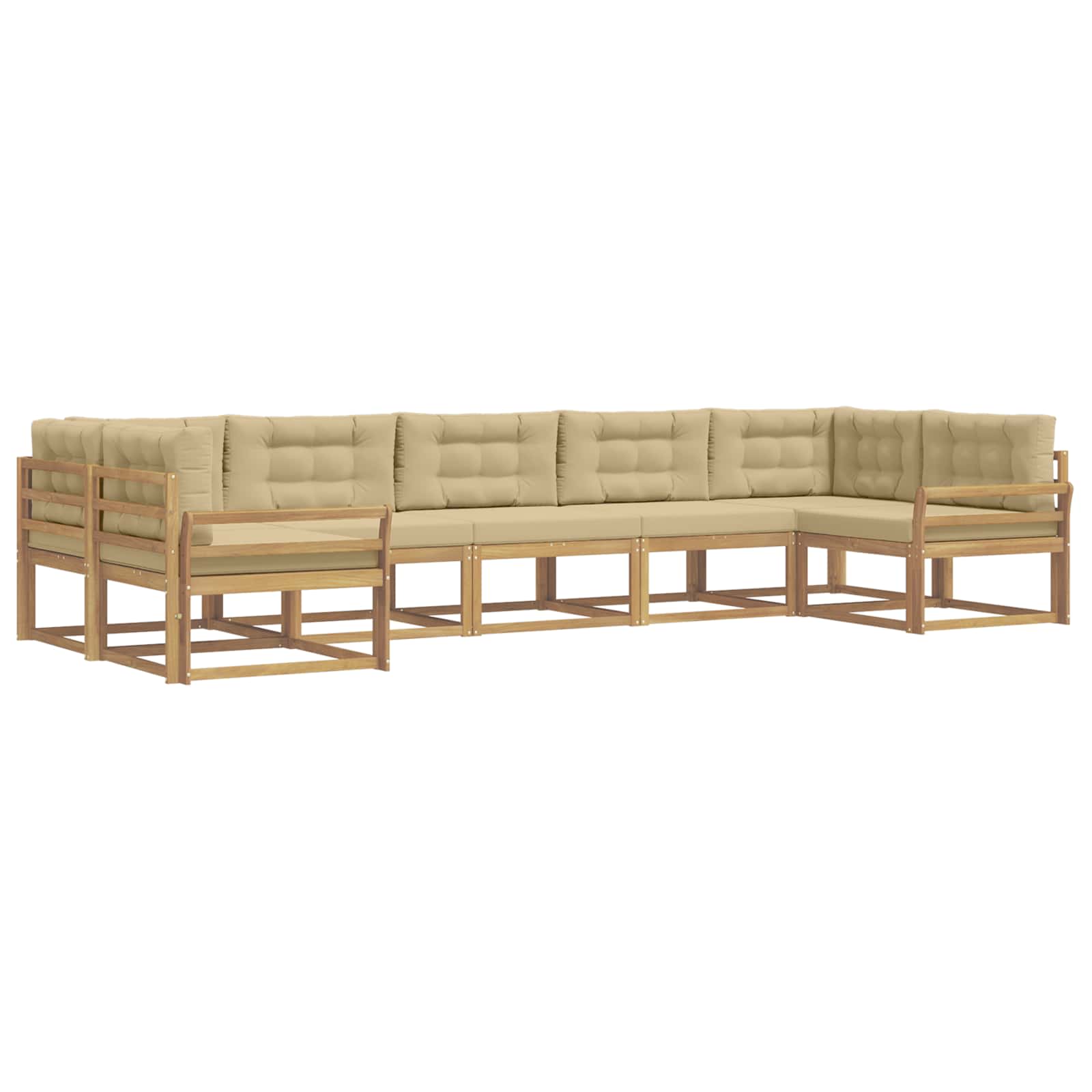 Set vanjskih sofa s jastukom 7 pcs Bijela i bež