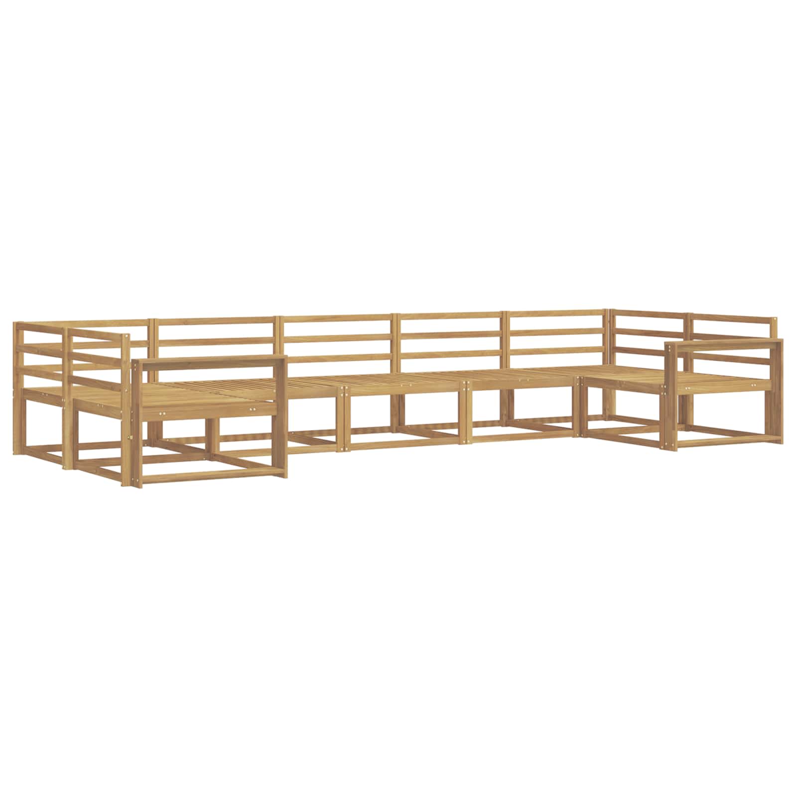 Set vanjskih sofa 7 pcs Bijela Čvrsto drvo akacije
