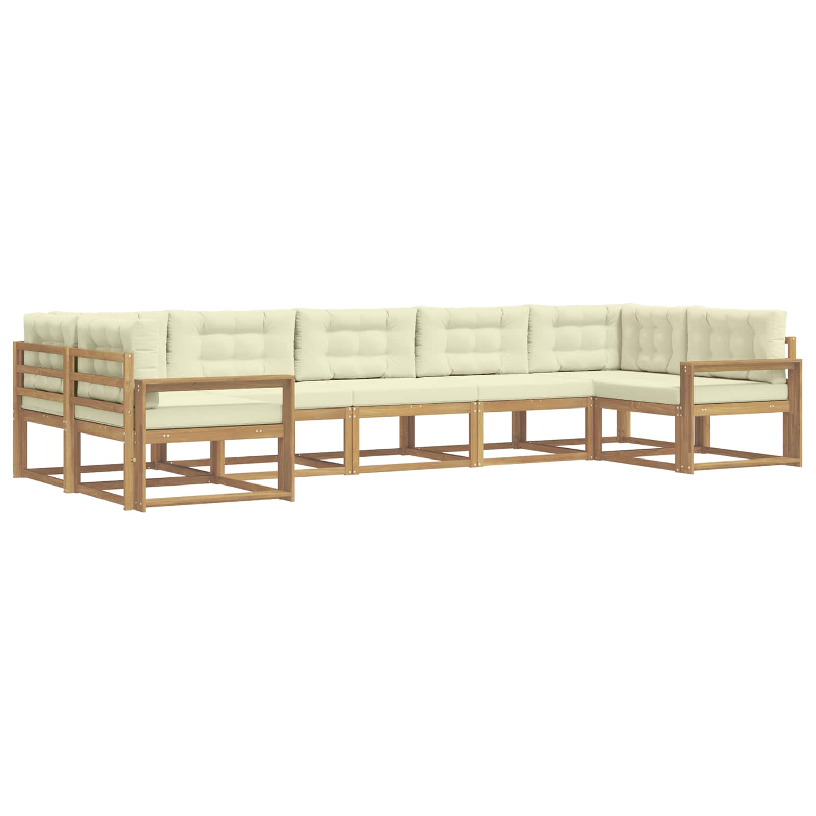 Set vanjskih sofa s jastukom 7 pcs Bijela i krem